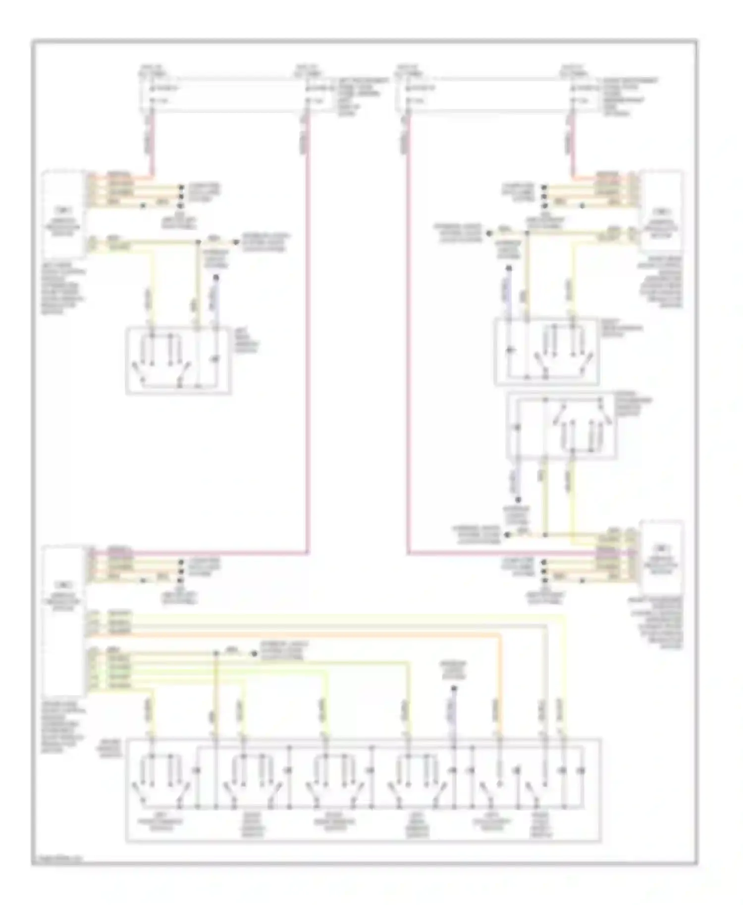Wiring diagram left rear window switch for Audi A8 D3 facelift (2005-2007) (2 of 2)