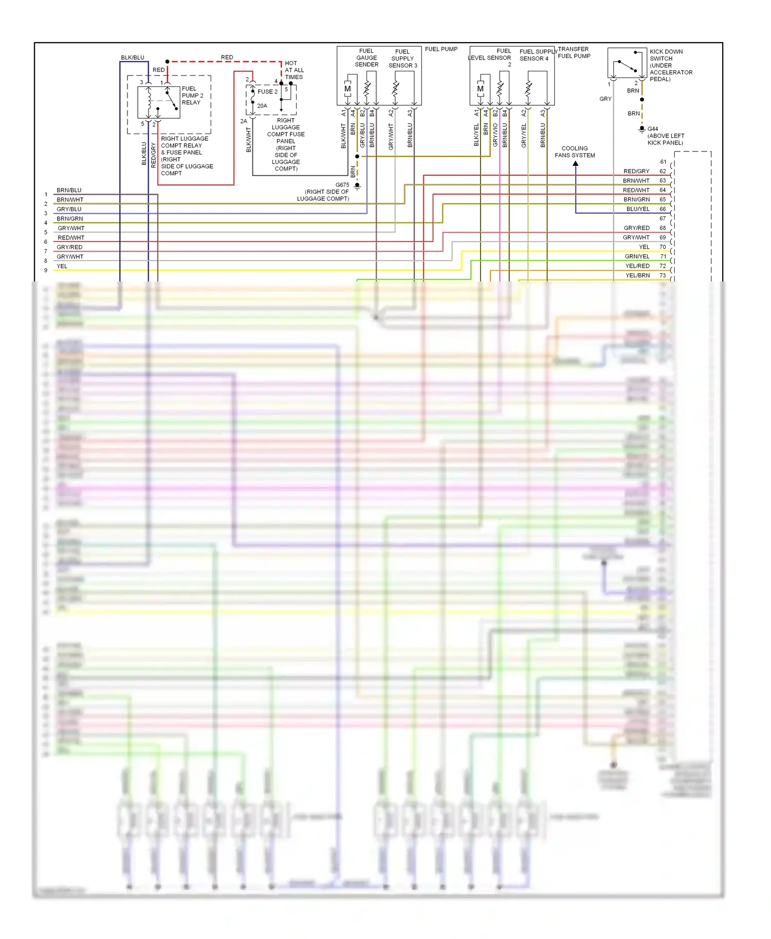 Audi A8 D3 facelift (2005-2007) partial wiring diagram  (4 of 4)
