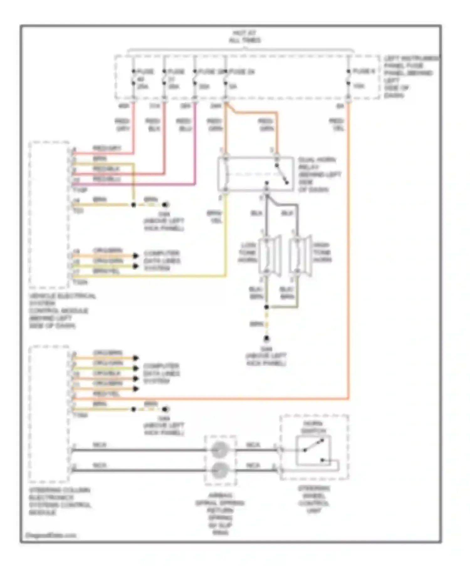 Wiring diagram red/yel for Audi A8 D3 facelift (2005-2007) (25 of 60)