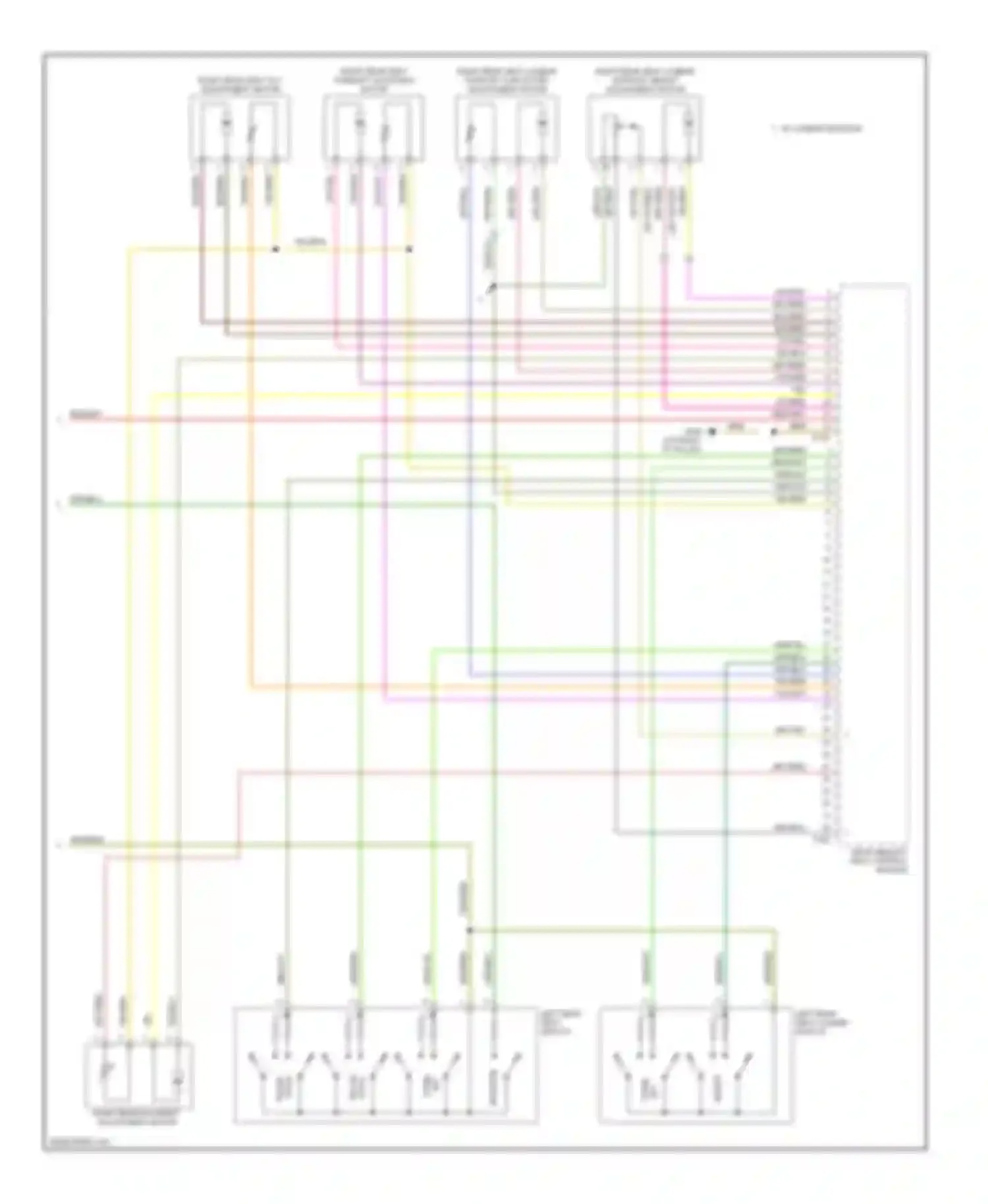 Wiring diagram rear memory seat control module for Audi A8 D3 facelift (2005-2007)