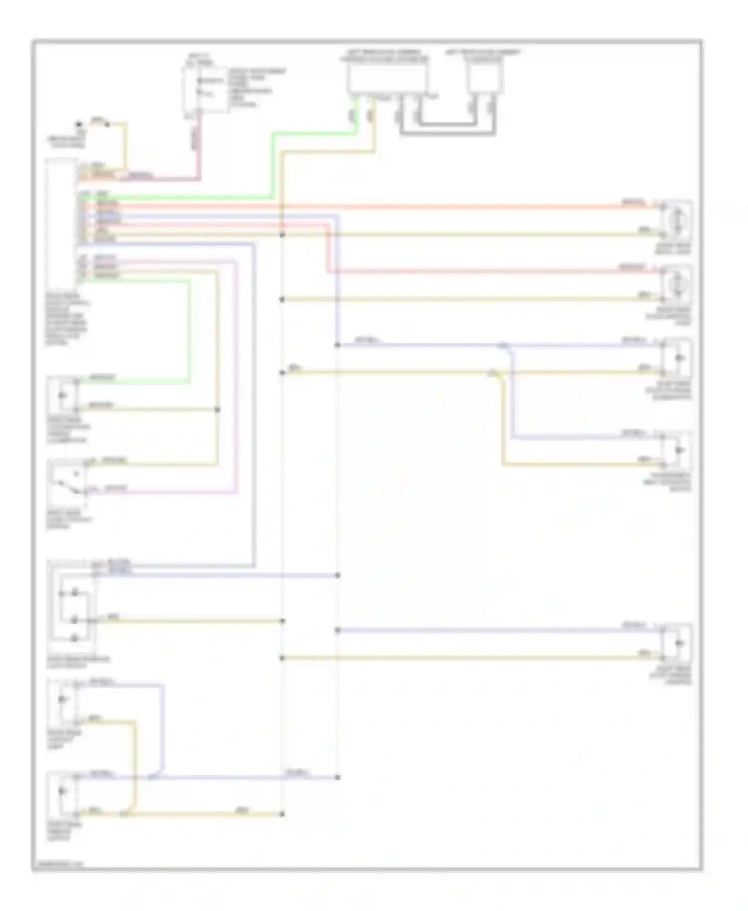 Wiring diagram right rear window switch for Audi A8 D3 facelift (2005-2007) (1 of 2)