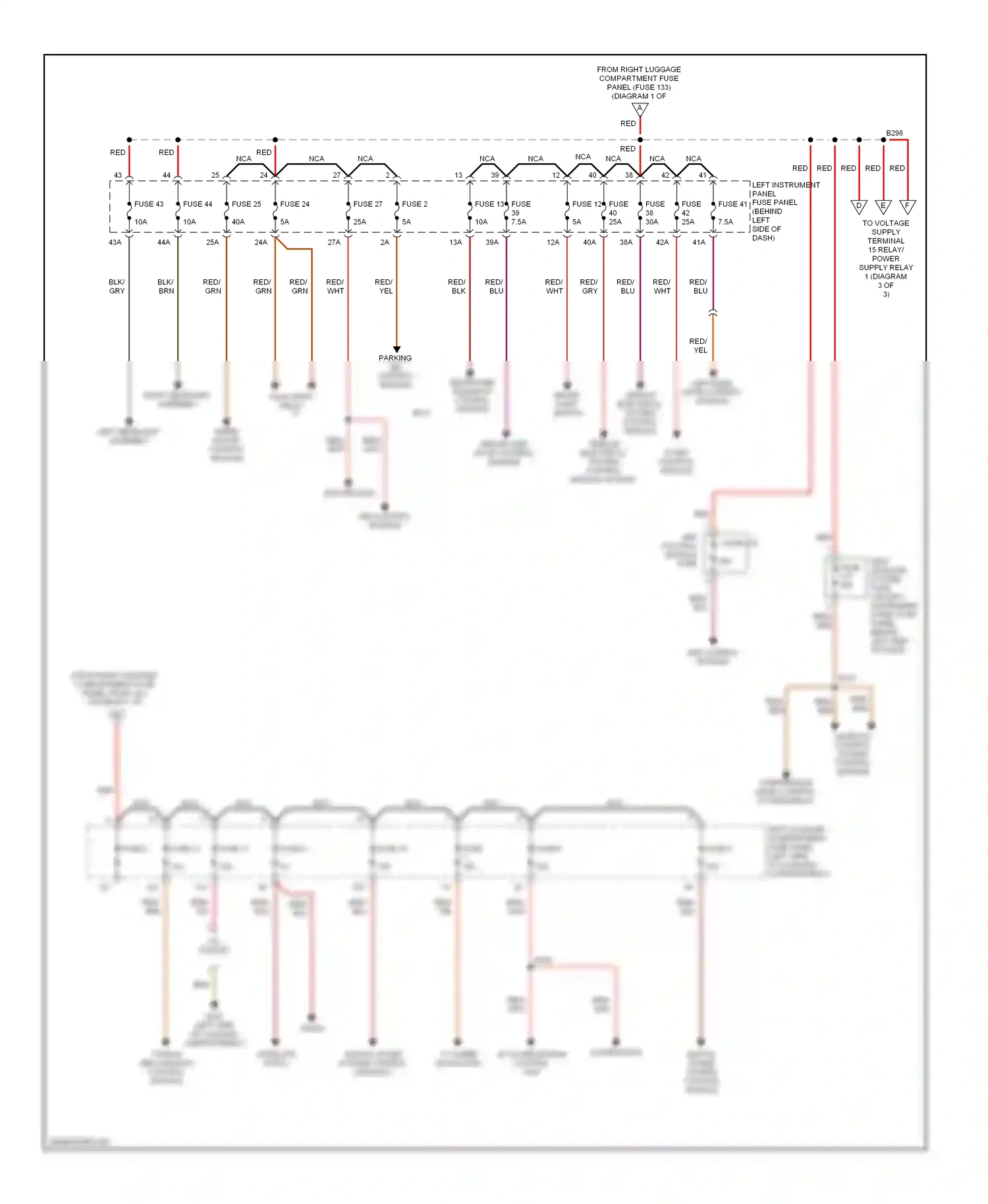 Audi A8 D3 facelift (2005-2007) socket wiring diagram  (1 of 1)