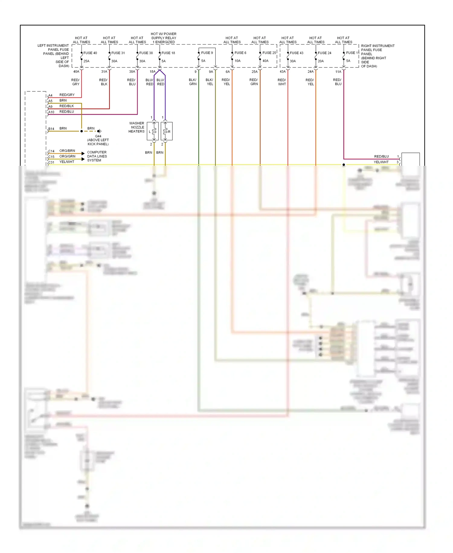Audi A8 D3 facelift (2005-2007) steering column electronics system control module (on steering column) wiring diagram  (1 of 1)