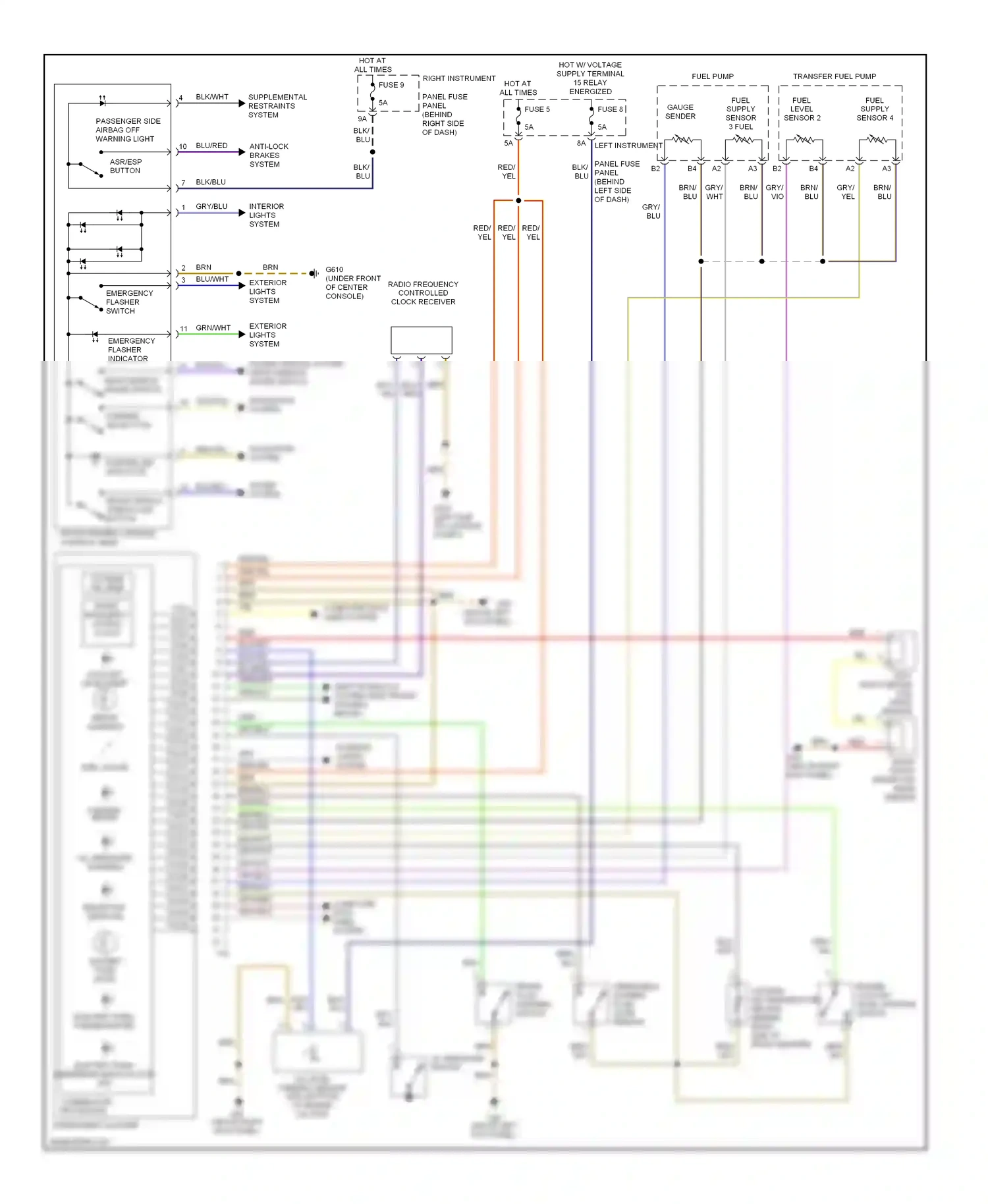 Audi A8 D3 facelift (2005-2007) transfer fuel pump wiring diagram  (1 of 3)