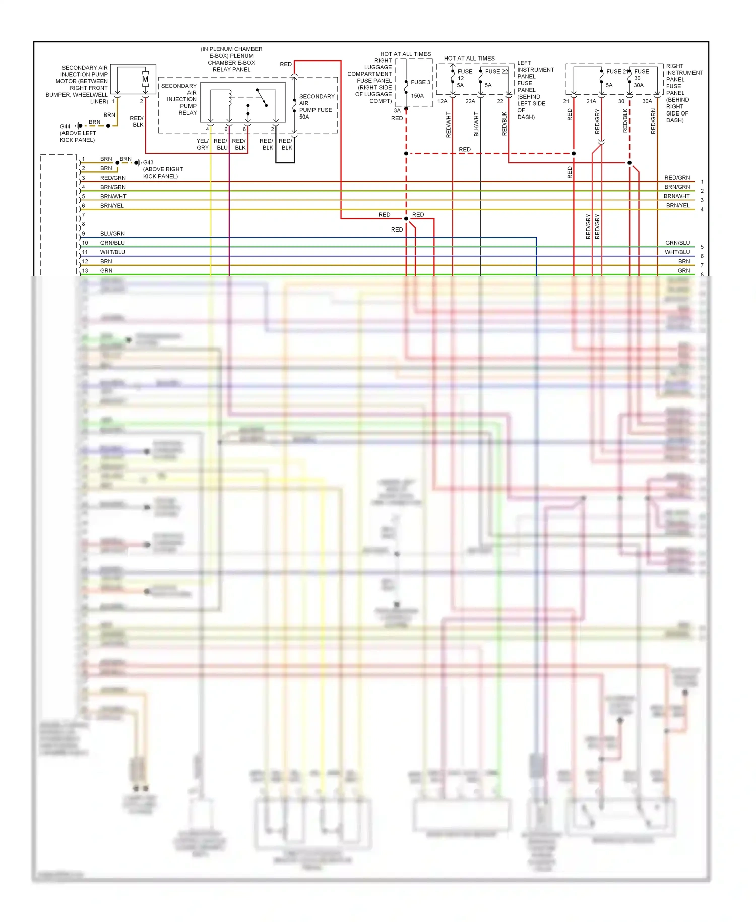 Audi A8 D3 facelift (2005-2007) vio/grn wiring diagram  (4 of 14)