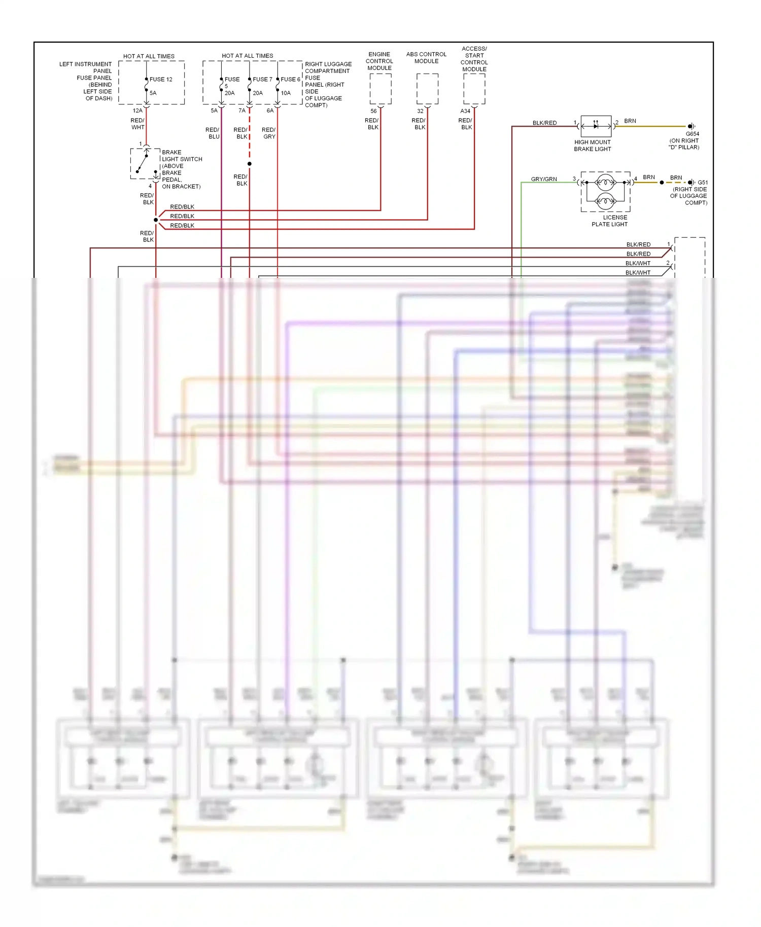 Audi A8 D3 facelift (2005-2007) vio/grn wiring diagram  (2 of 14)