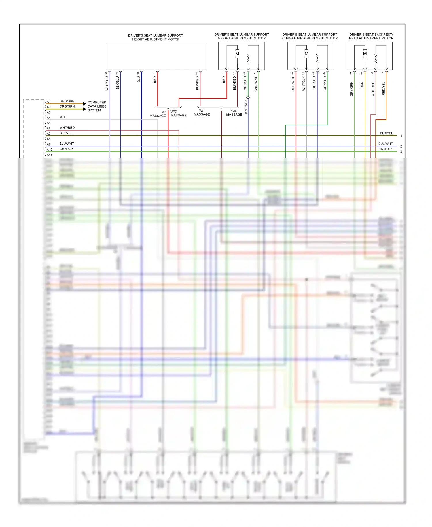 Audi A8 D3 facelift (2005-2007) w/ massage wiring diagram  (1 of 2)