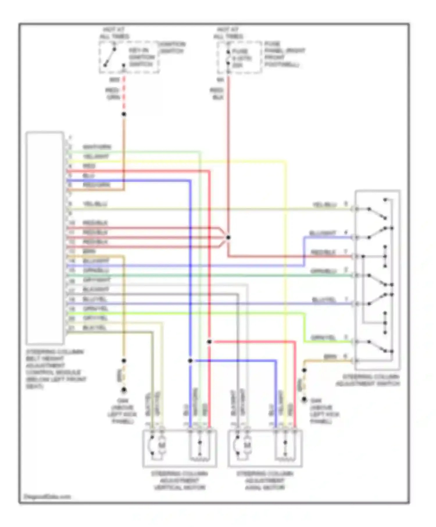 A8 Audi D3 (2002-2005): Power steering column circuit