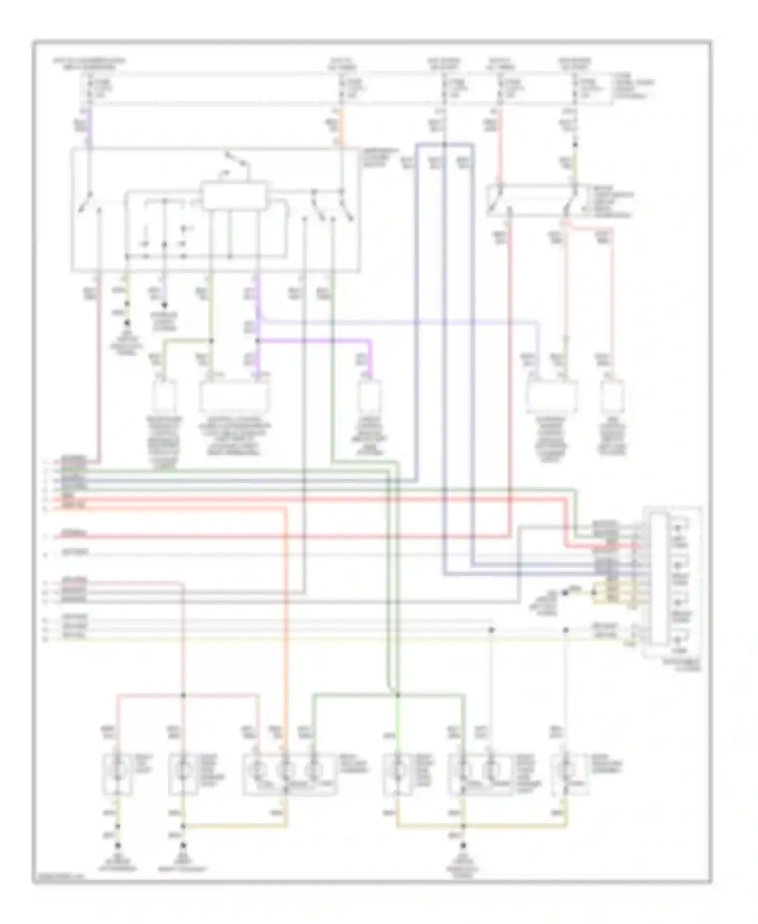 A8 Audi D3 (2002-2005): Exterior lamps circuit, without drl (2 of 2)