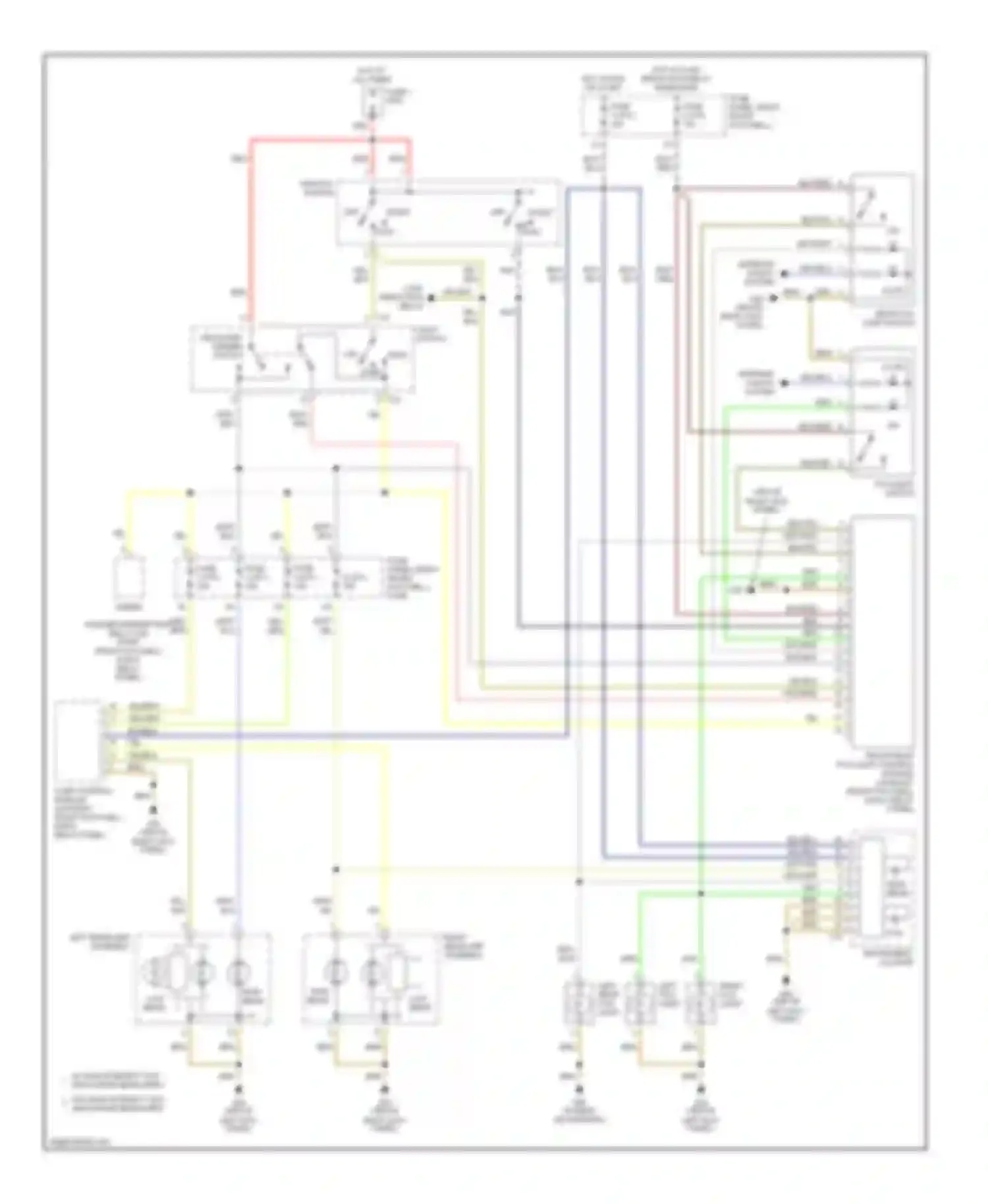 A8 Audi D3 (2002-2005): Headlamps & fog lamps circuit, without drl