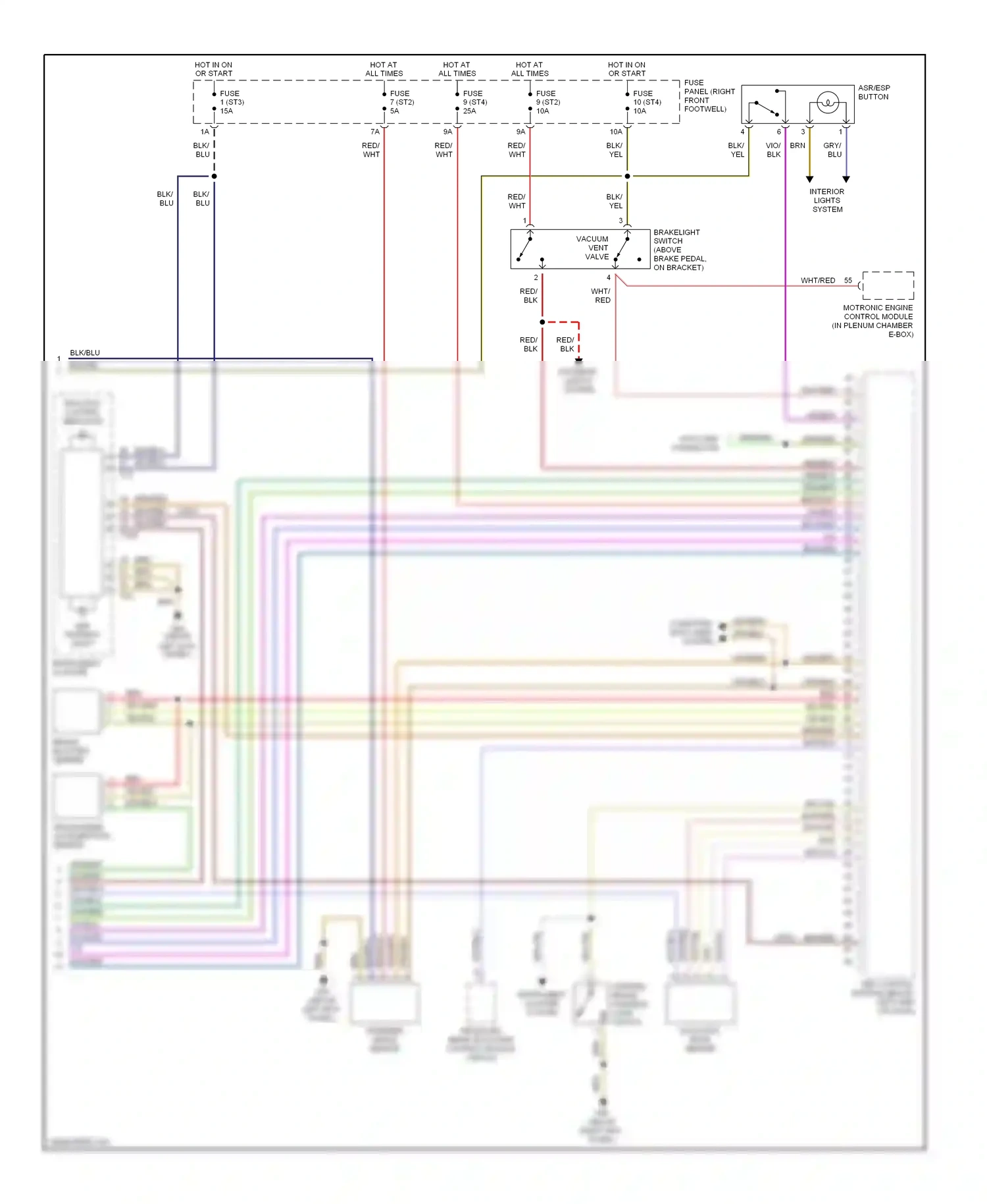 Audi A8 D3 (2002-2005) headlight beam adjusting control module (2002-03) wiring diagram  (1 of 1)