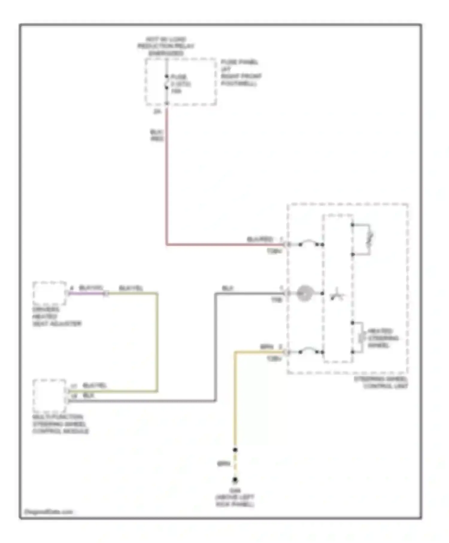 Wiring diagram steering wheel control unit for Audi A8 D3 (2002-2005)
