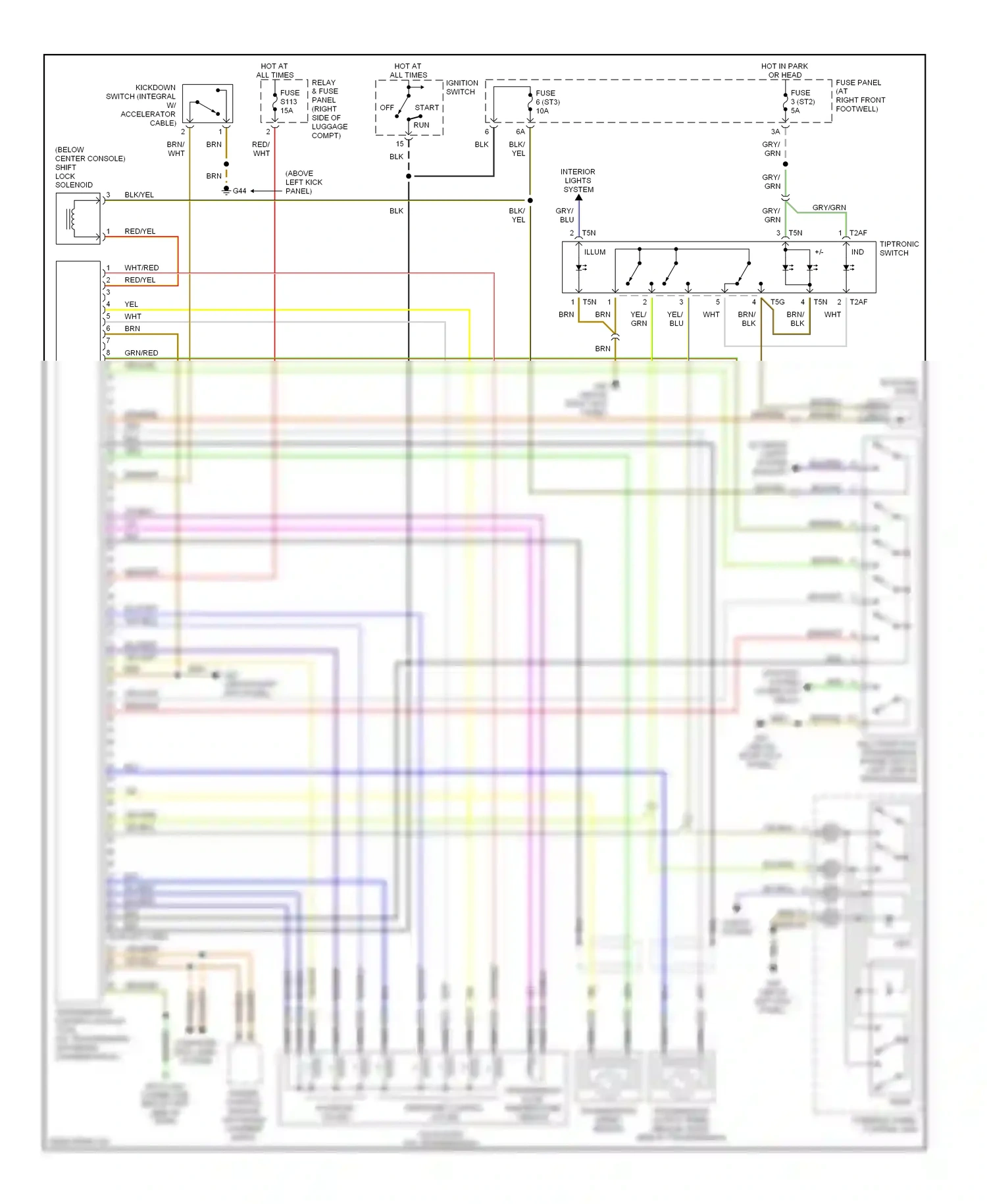 Audi A8 D3 (2002-2005) (in plenum chamber e-box) wiring diagram  (1 of 1)