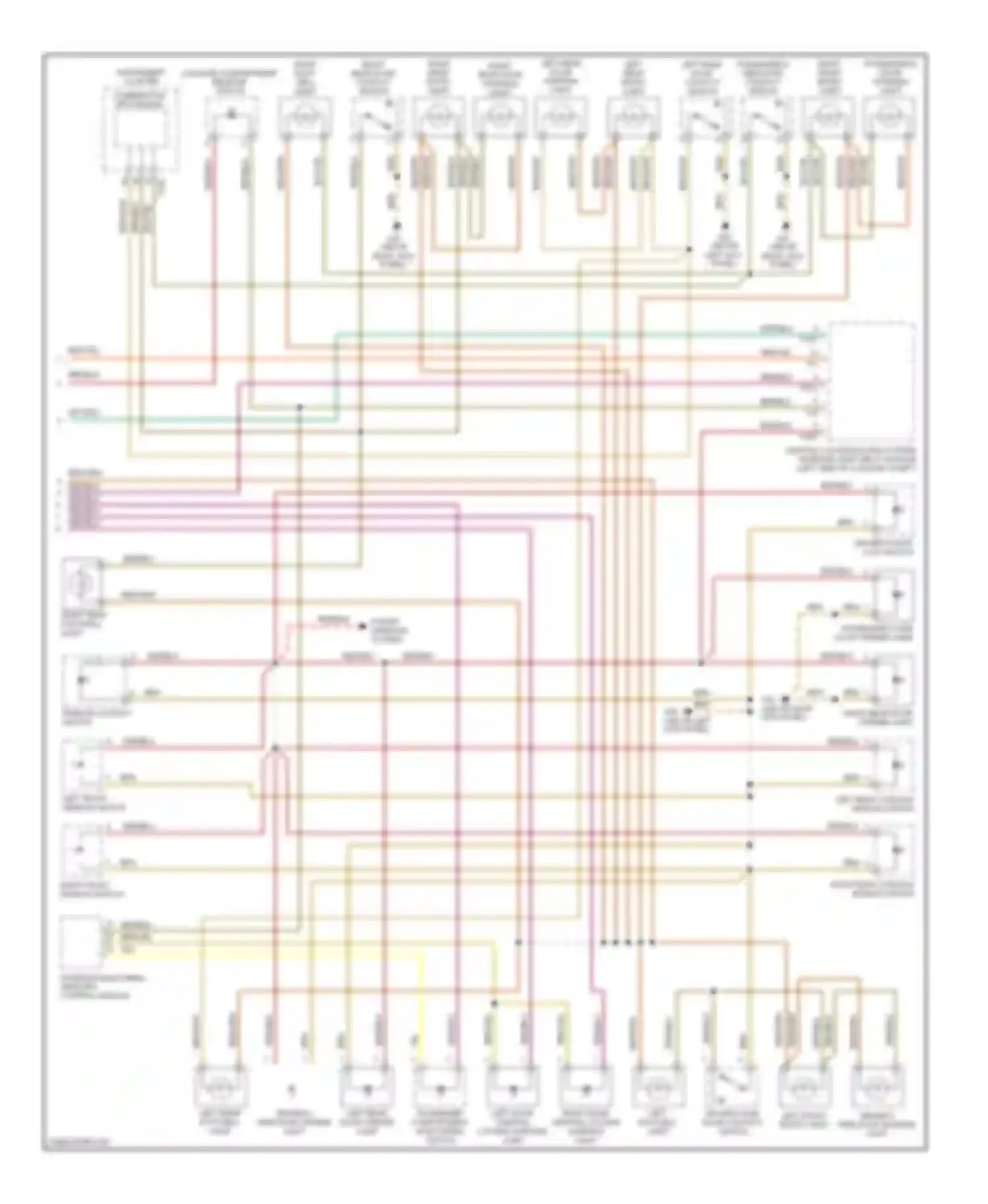 Wiring diagram left rear door warning light for Audi A8 D3 (2002-2005)