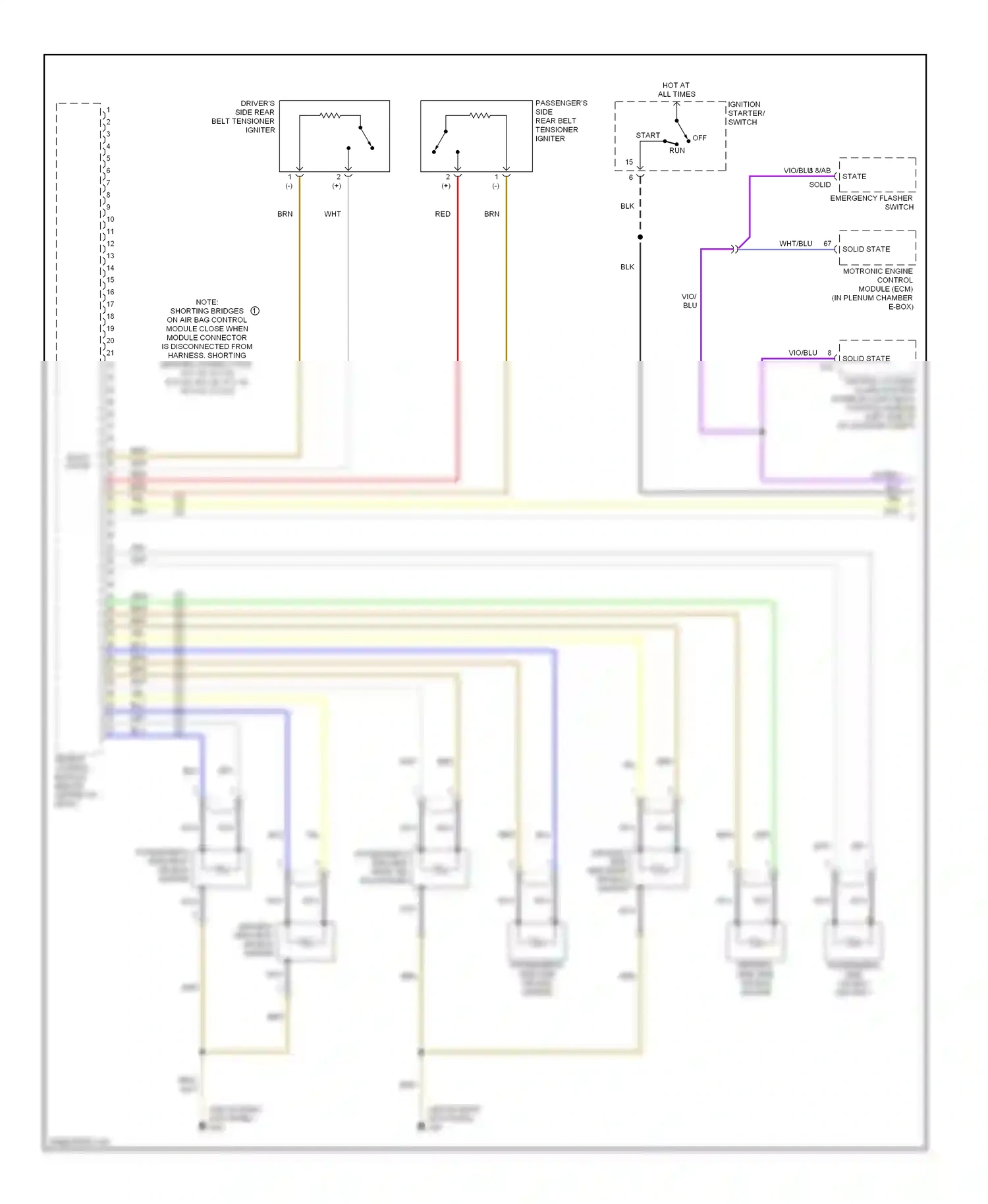 Audi A8 D3 (2002-2005) motronic engine control module (ecm) (in plenum chamber e-box) wiring diagram  (1 of 1)