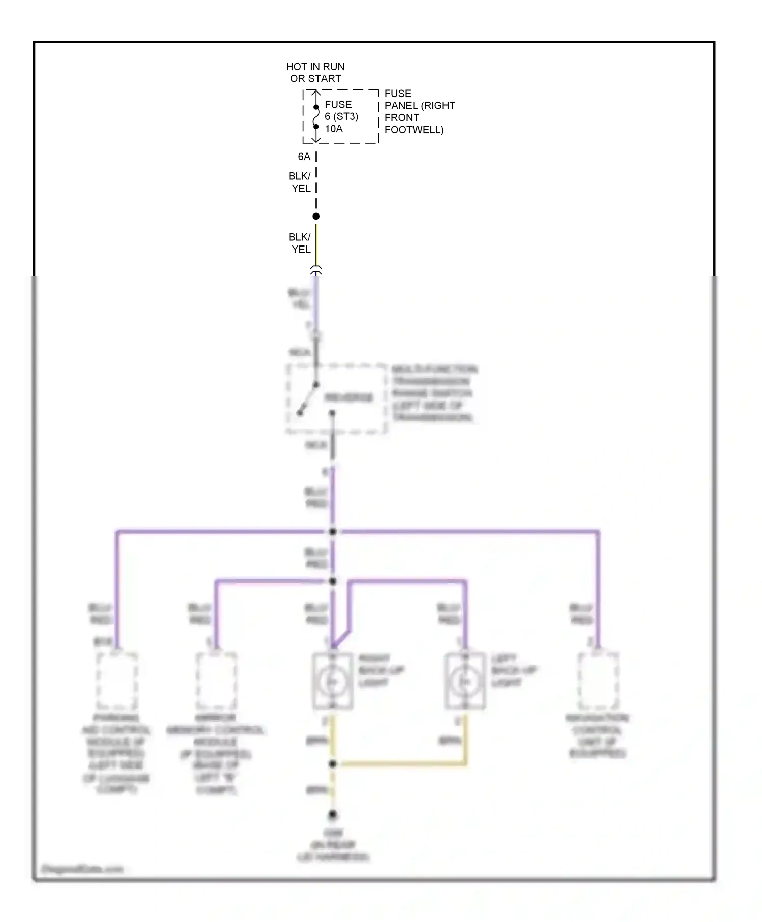Audi A8 D3 (2002-2005) multi-function transmission range switch (left side of transmission) wiring diagram  (2 of 3)