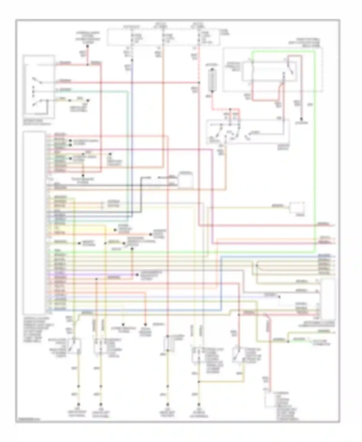Wiring diagram interior lights system, power windows system for Audi A8 D3 (2002-2005)