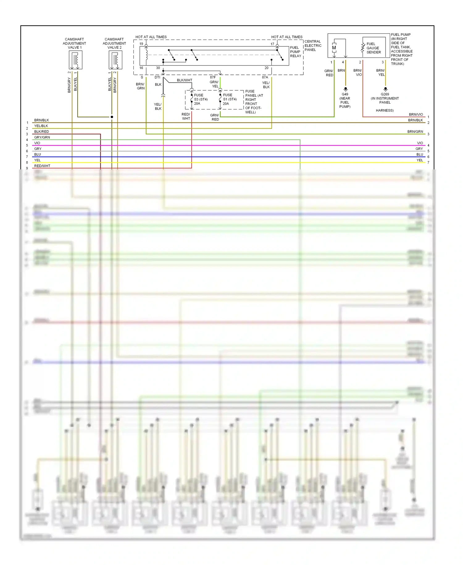 Audi A8 D3 (2002-2005) plug wiring diagram  (1 of 1)