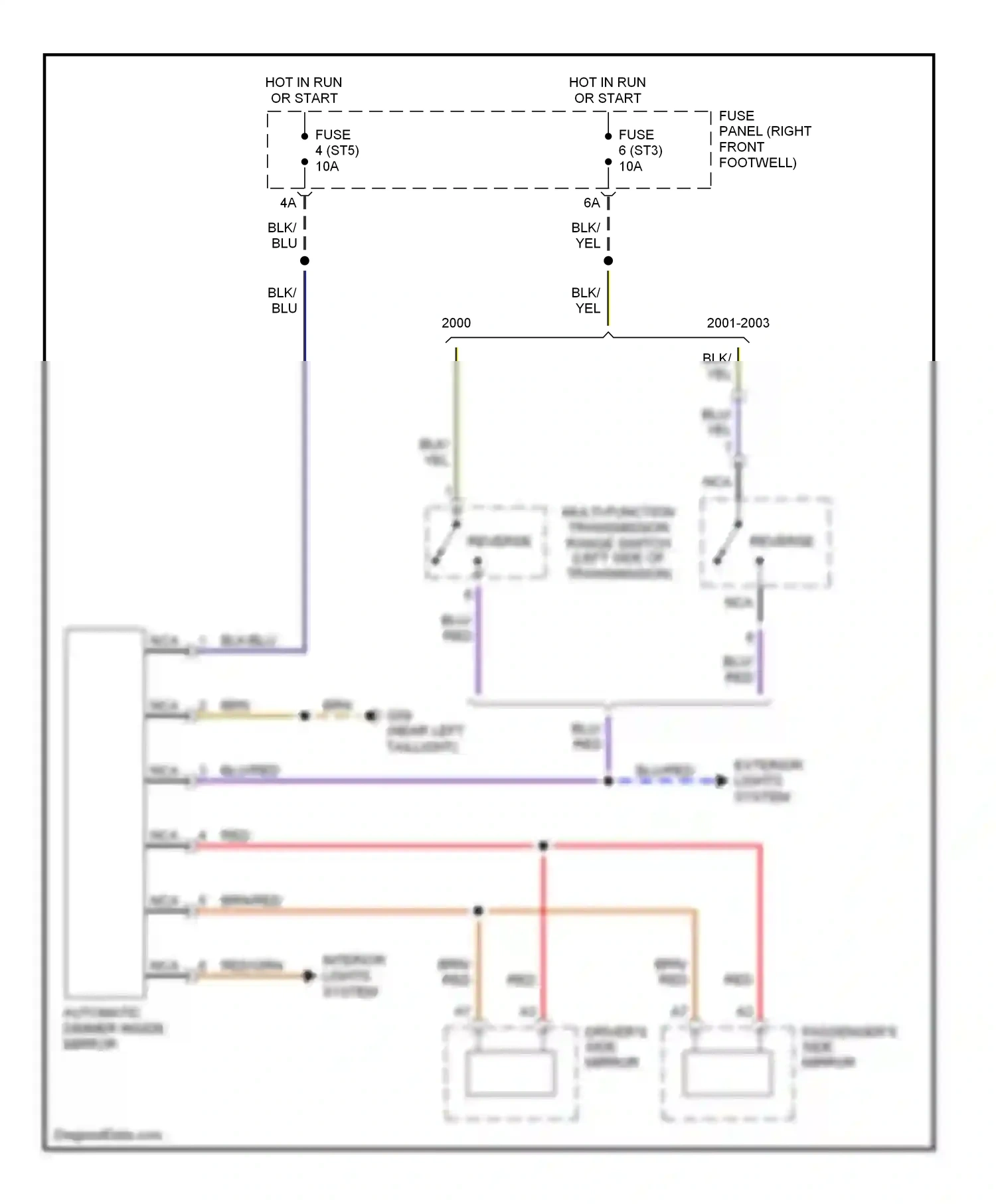 Audi A8 D3 (2002-2005) reverse wiring diagram  (1 of 2)