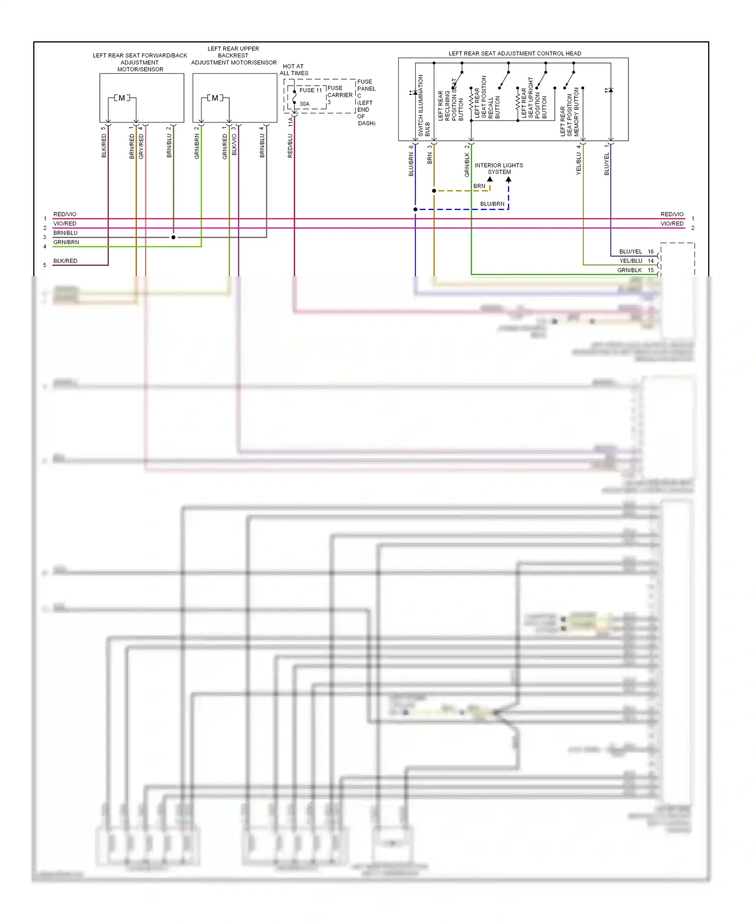 Audi A8 D4 (2010-2014) button wiring diagram  (3 of 3)