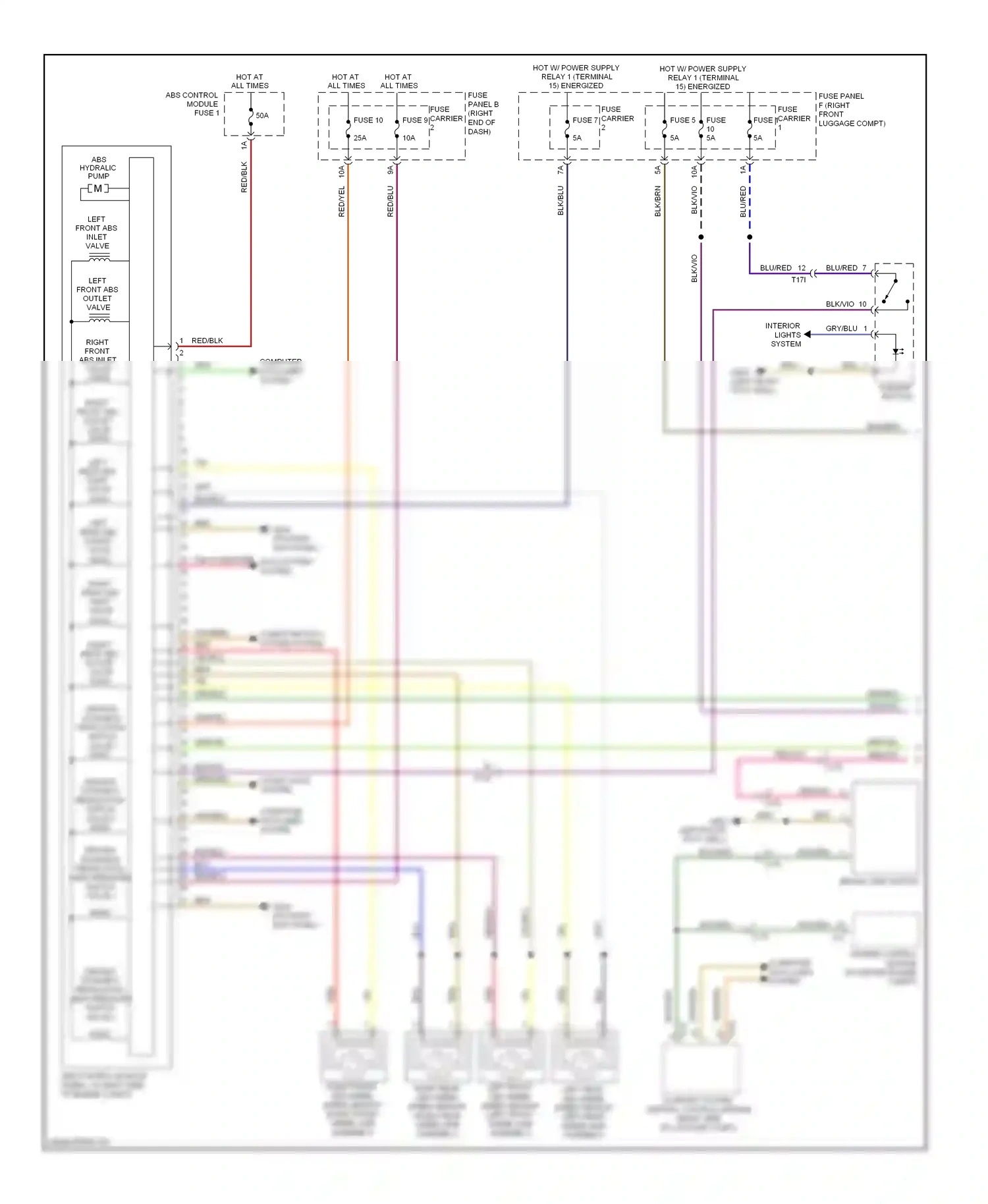 Audi A8 D4 (2010-2014) engine control module (in center engine compt) wiring diagram  (1 of 2)