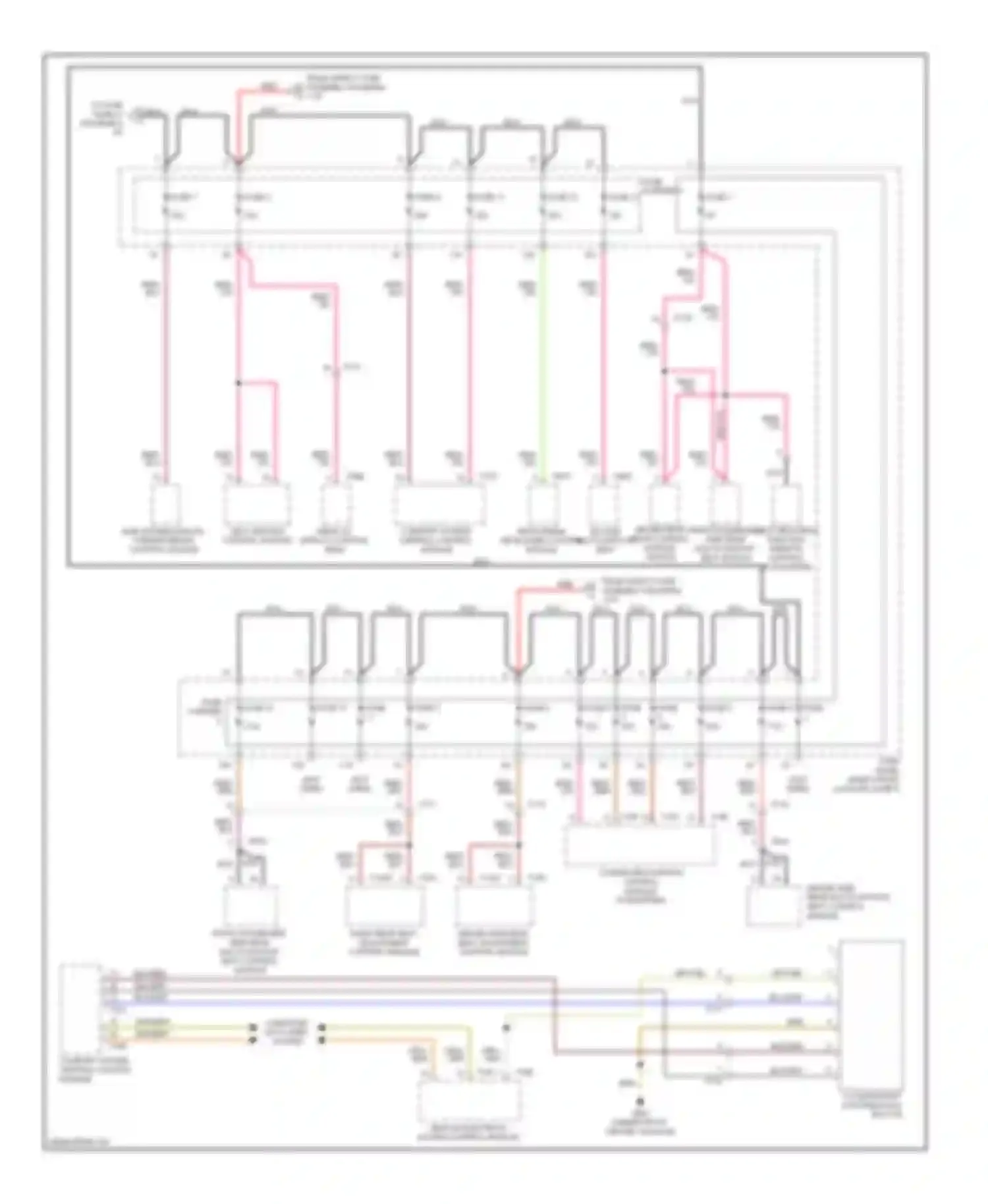 Wiring diagram front passenger side rear multicontour seat switch for Audi A8 D4 (2010-2014) (2 of 3)