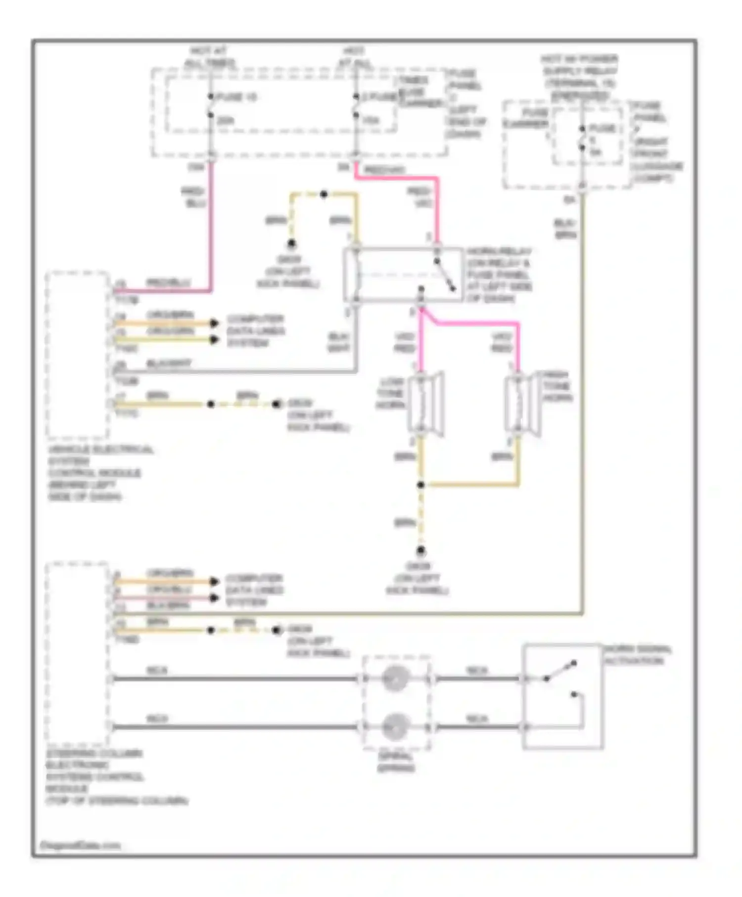Wiring diagram fuse panel for Audi A8 D4 (2010-2014) (2 of 6)