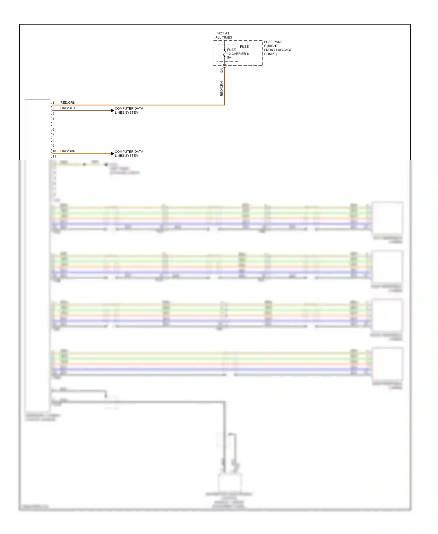Audi A8 D4 (2010-2014) information electronics control module 1 (inside instrument panel) wiring diagram  (2 of 2)