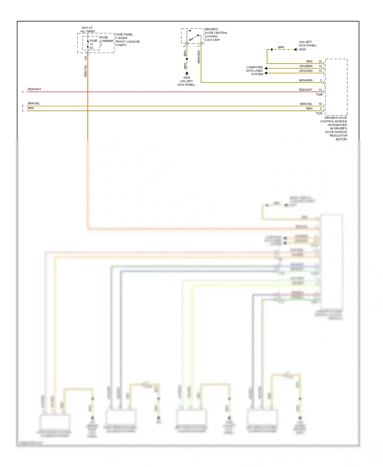 Audi A8 D4 (2010-2014) (on left kick panel) wiring diagram  (22 of 36)