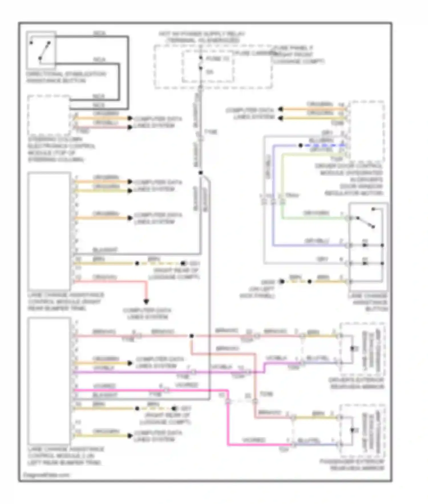 Wiring diagram passenger exterior rearview mirror for Audi A8 D4 (2010-2014) (1 of 1)