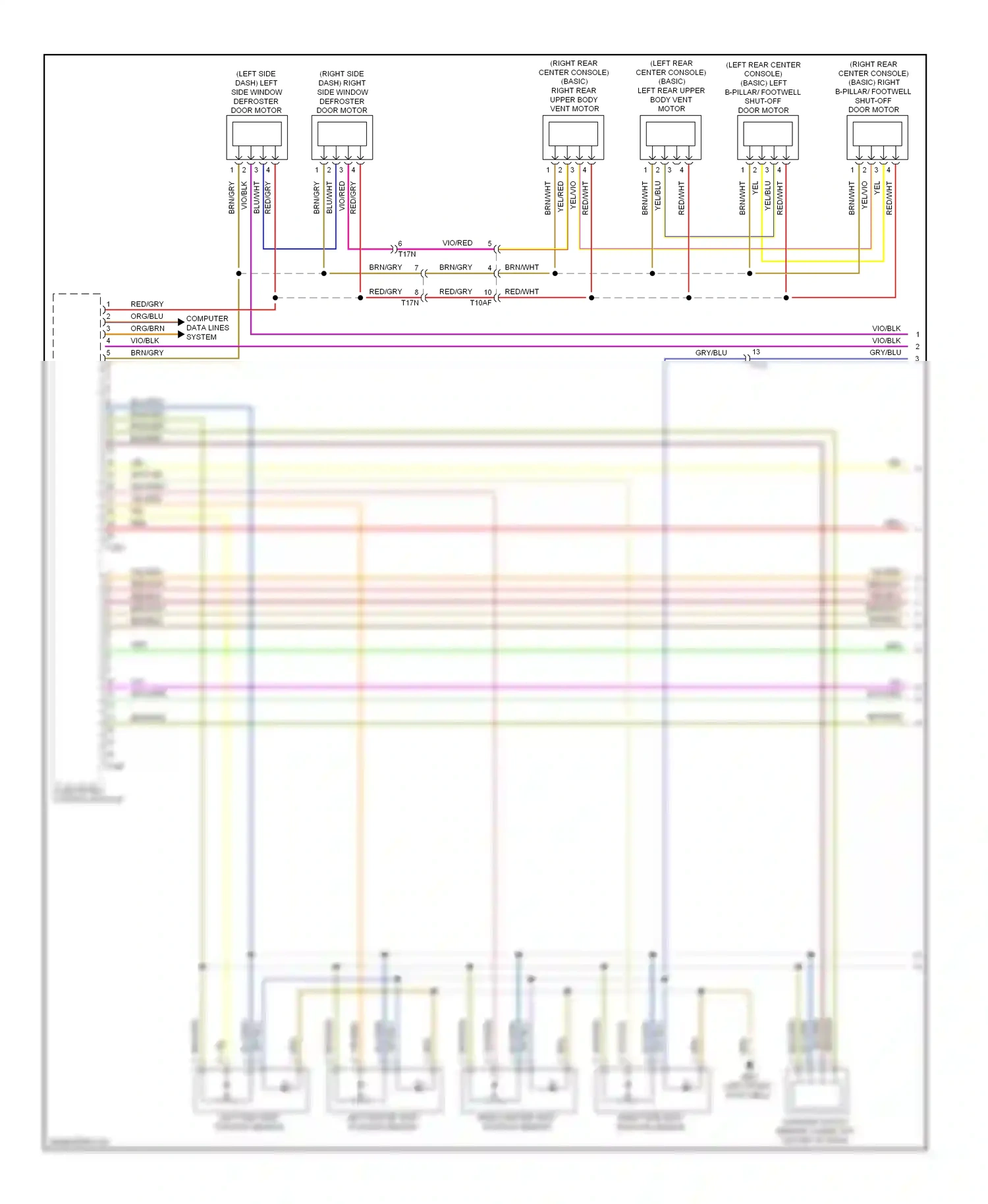 Audi A8 D4 (2010-2014) (right rear center console) (basic) right rear upper body vent motor wiring diagram  (1 of 1)