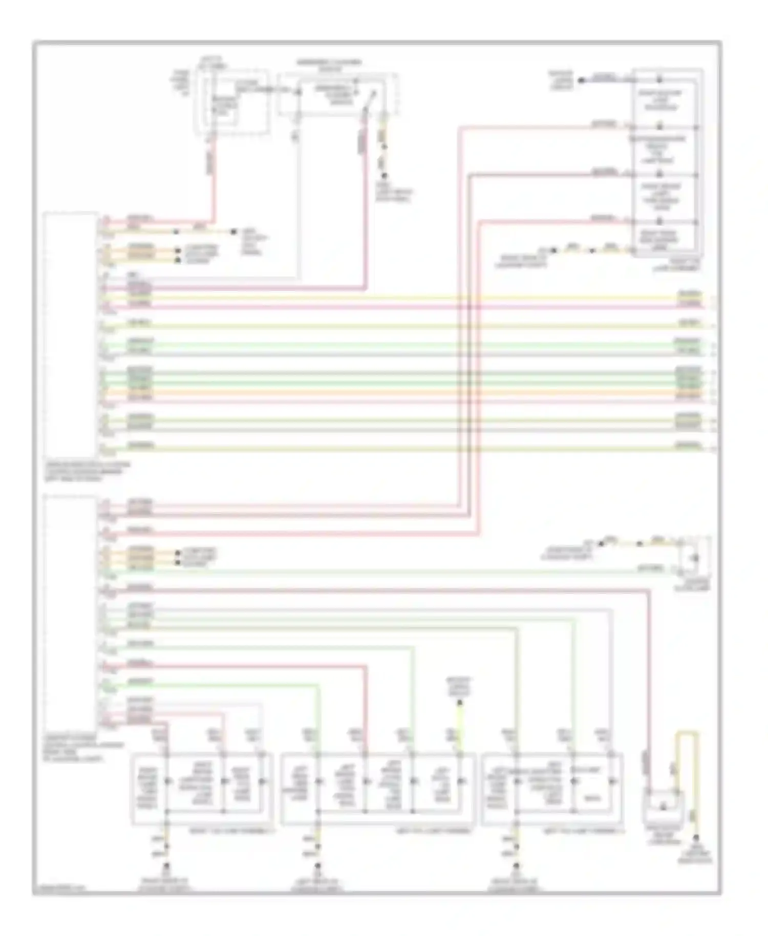 Wiring diagram right tail lamp assembly for Audi A8 D4 (2010-2014) (2 of 2)