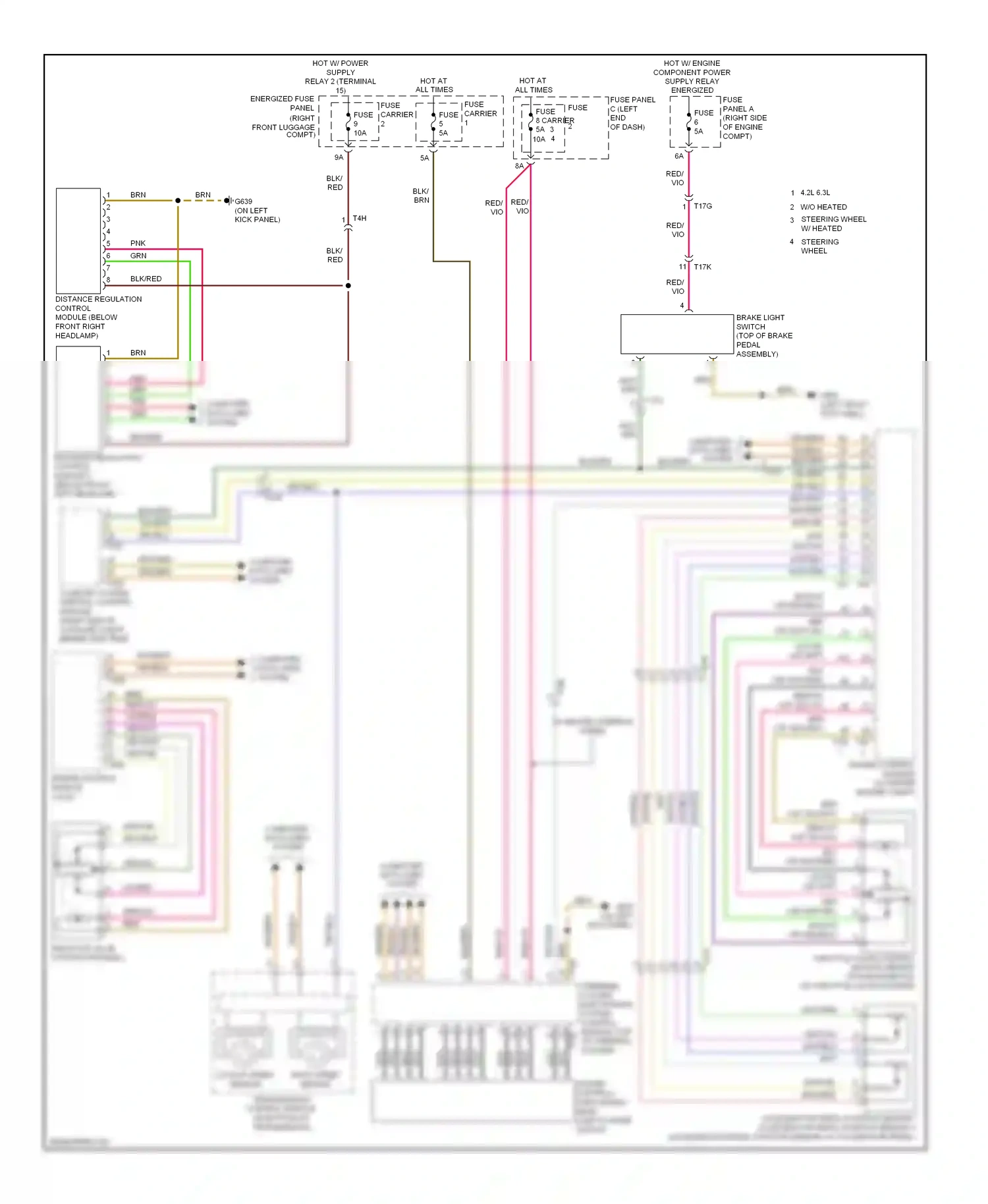 Audi A8 D4 (2010-2014) steering column electronics system control module (top of steering column) wiring diagram  (1 of 1)