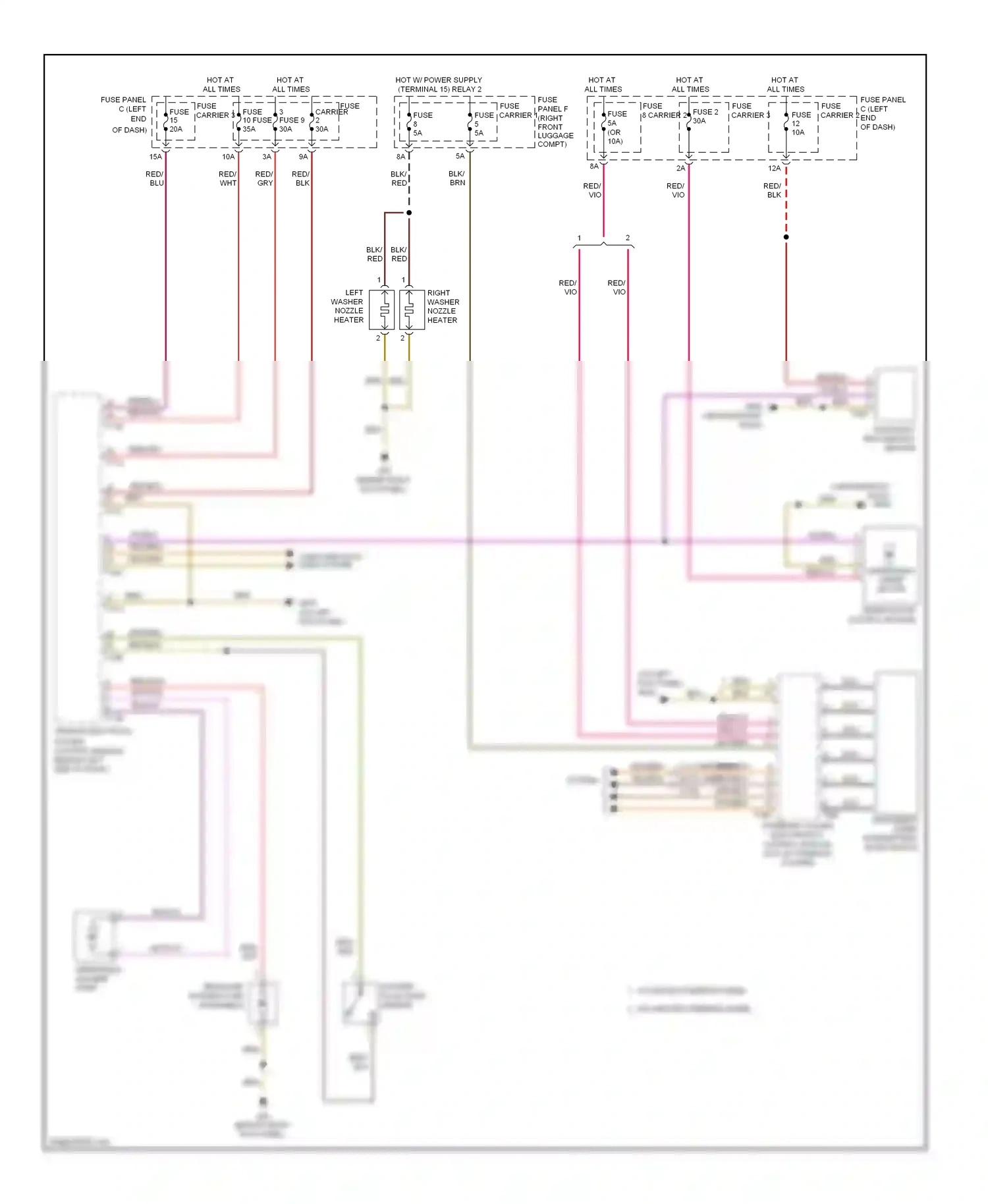 Audi A8 D4 (2010-2014) windshield washer pump wiring diagram  (1 of 1)