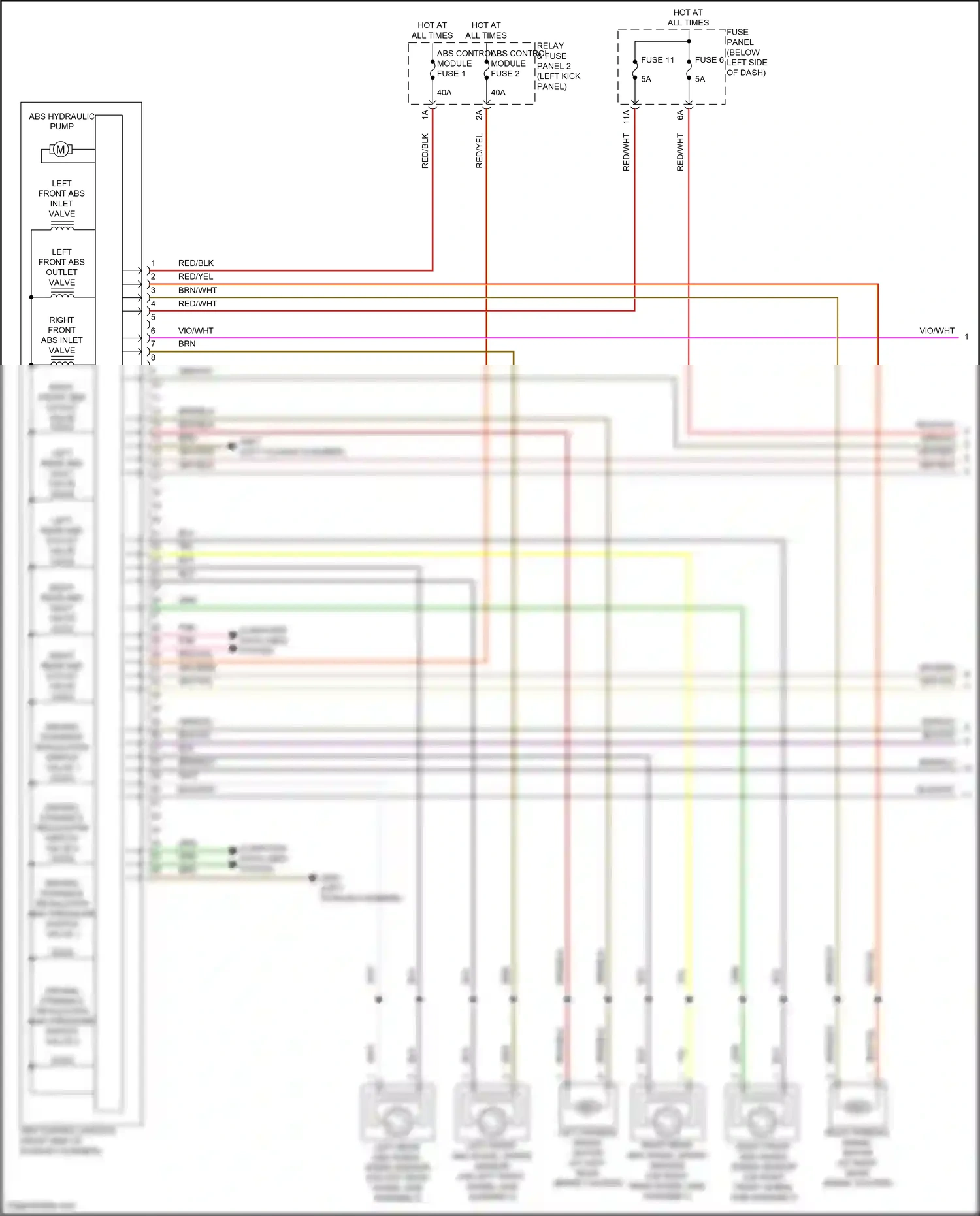 Wiring diagram abs control module fuse 1 for Audi A8 D5 facelift (2021-2024) (1 of 2)