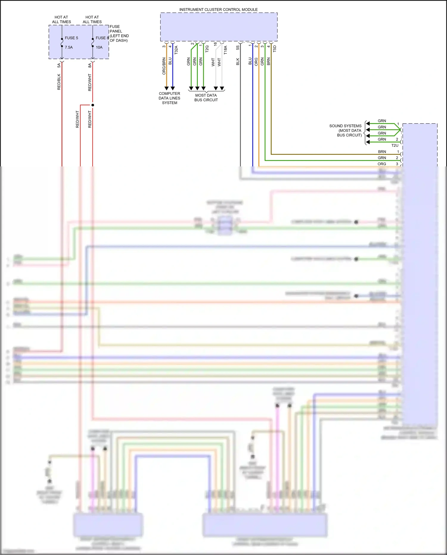 Wiring diagram bottom coupling point on left a-pillar for Audi A8 D5 facelift (2021-2024) (8 of 48)