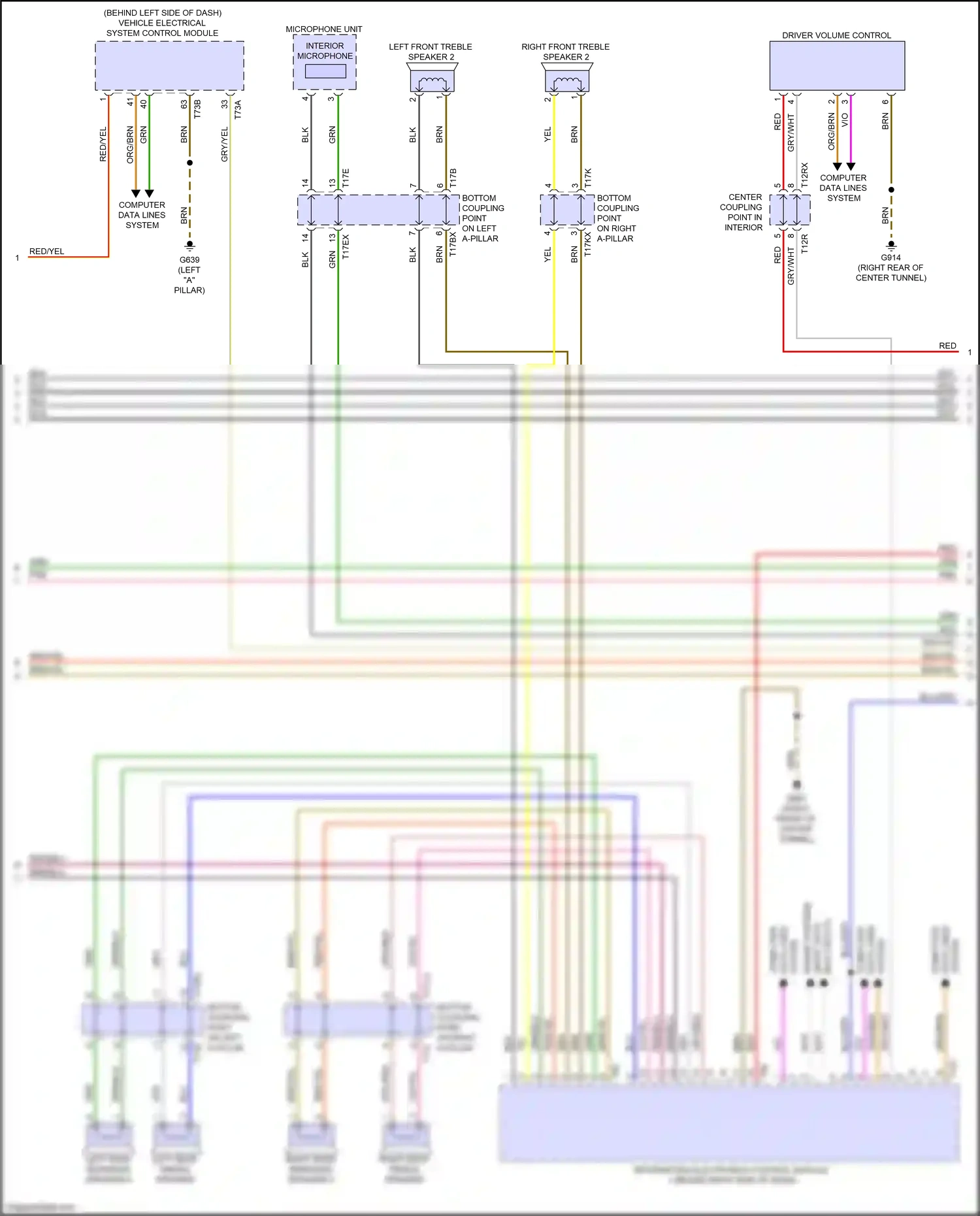 Wiring diagram bottom coupling point on right a-pillar for Audi A8 D5 facelift (2021-2024) (16 of 38)