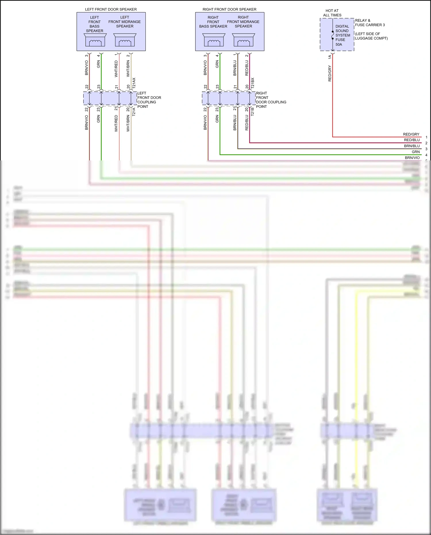 Wiring diagram bottom coupling point on right a-pillar for Audi A8 D5 facelift (2021-2024) (7 of 38)