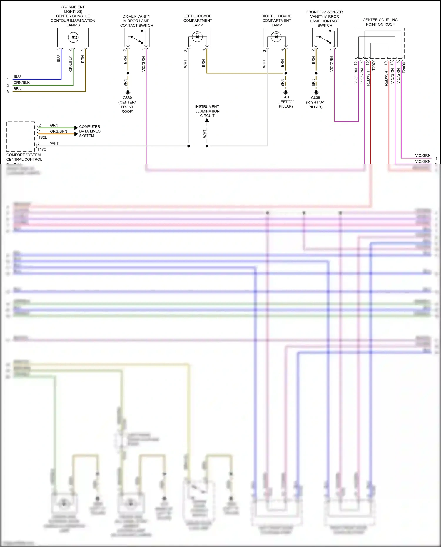 Wiring diagram comfort system central control module for Audi A8 D5 facelift (2021-2024) (3 of 24)