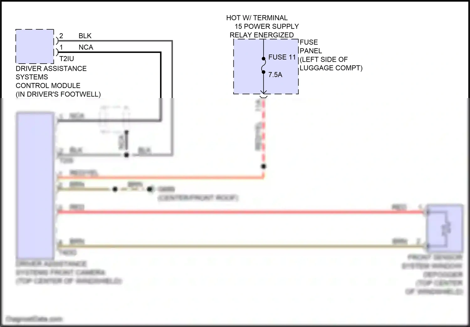 Wiring diagram driver assistance systems front camera for Audi A8 D5 facelift (2021-2024) (2 of 3)