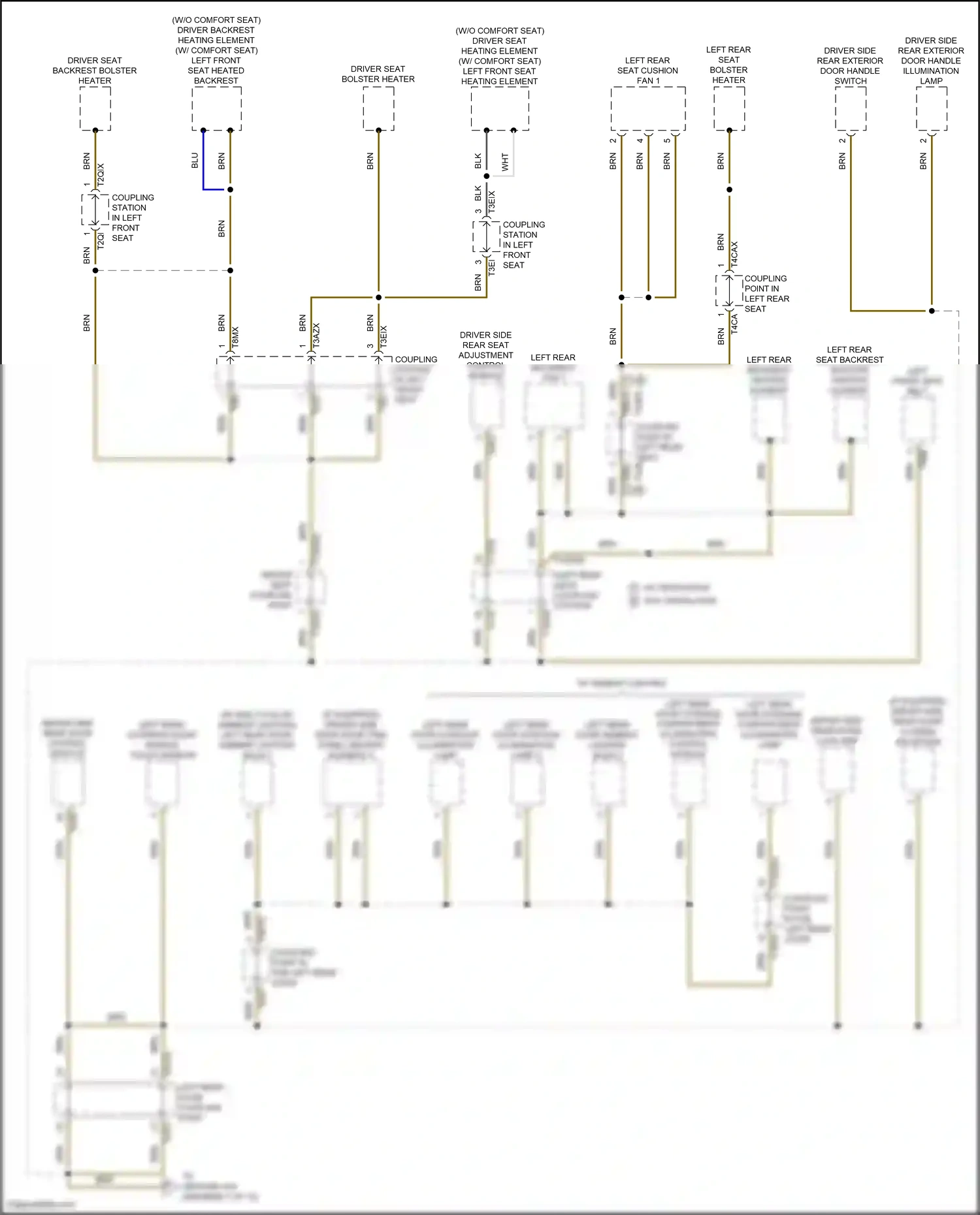 Wiring diagram driver side rear seat adjustment control module for Audi A8 D5 facelift (2021-2024) (3 of 8)