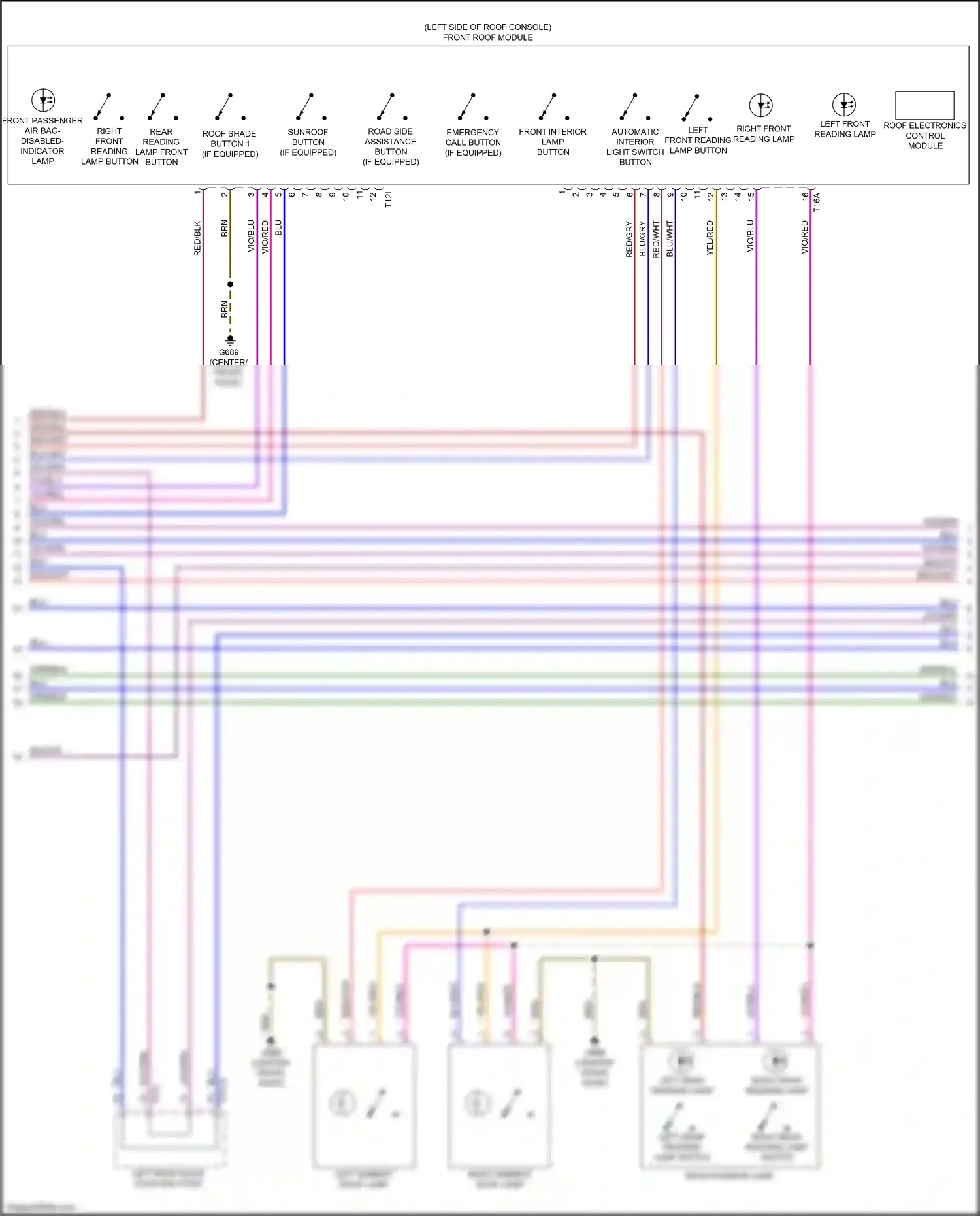 Wiring diagram emergency call button for Audi A8 D5 facelift (2021-2024) (1 of 3)