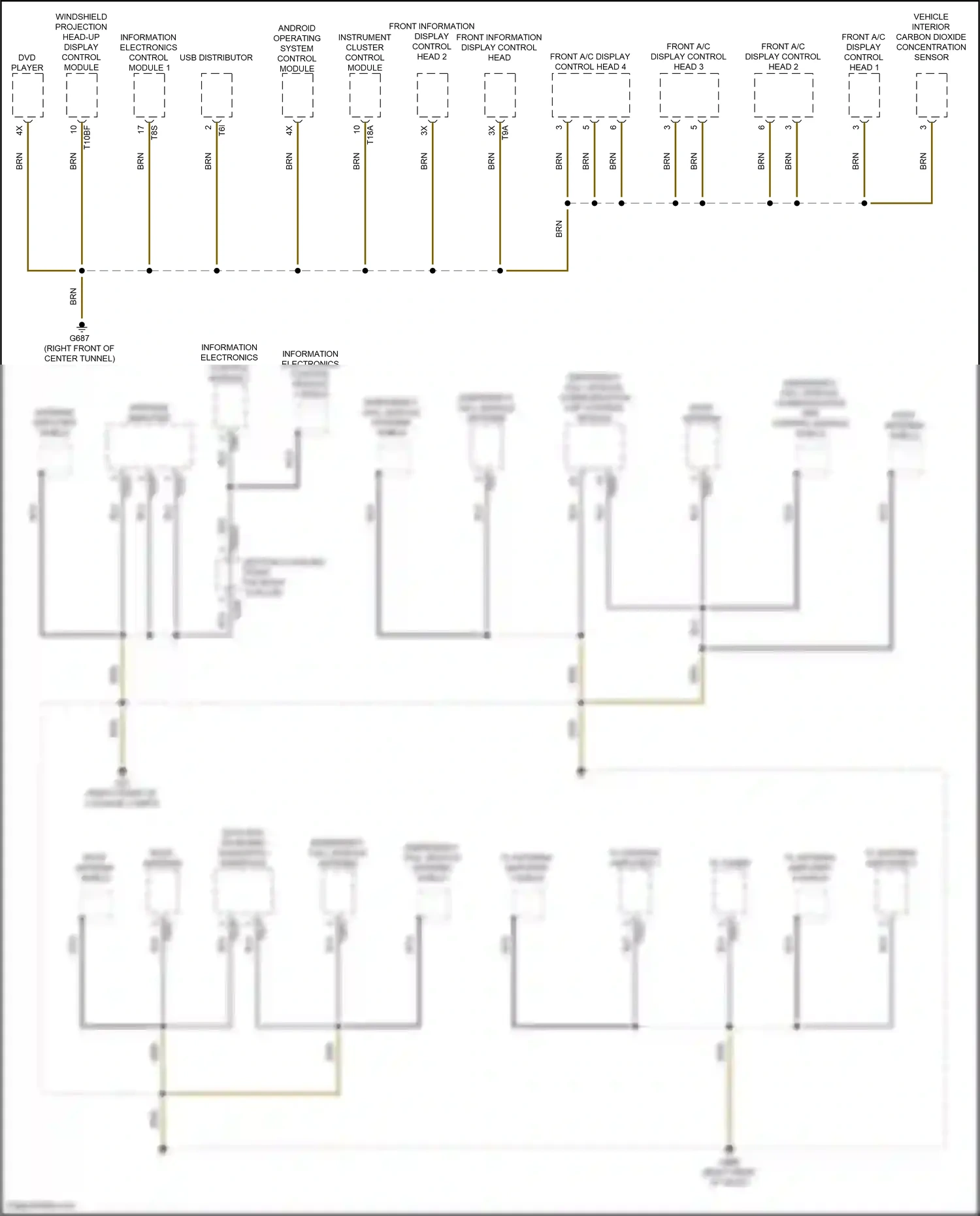 Wiring diagram emergency call module antenna for Audi A8 D5 facelift (2021-2024) (4 of 4)