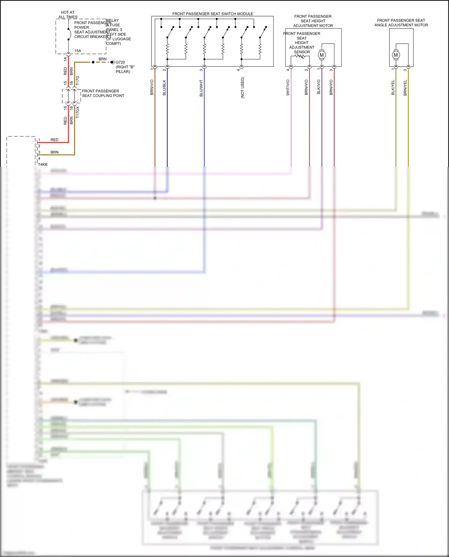 Wiring diagram front passenger seat switch module for Audi A8 D5 facelift (2021-2024) (2 of 2)