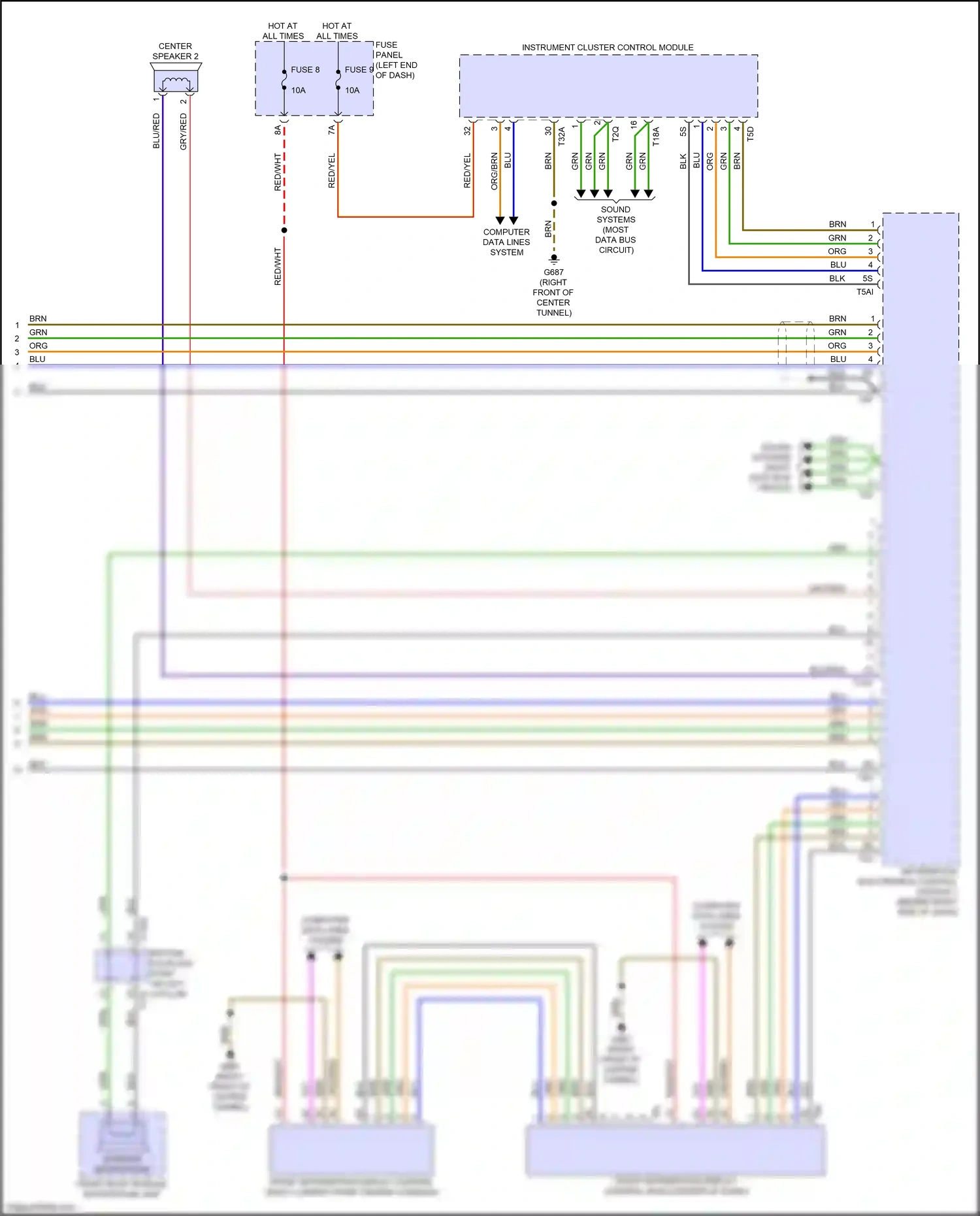 Wiring diagram fuse panel f for Audi A8 D5 facelift (2021-2024) (5 of 46)