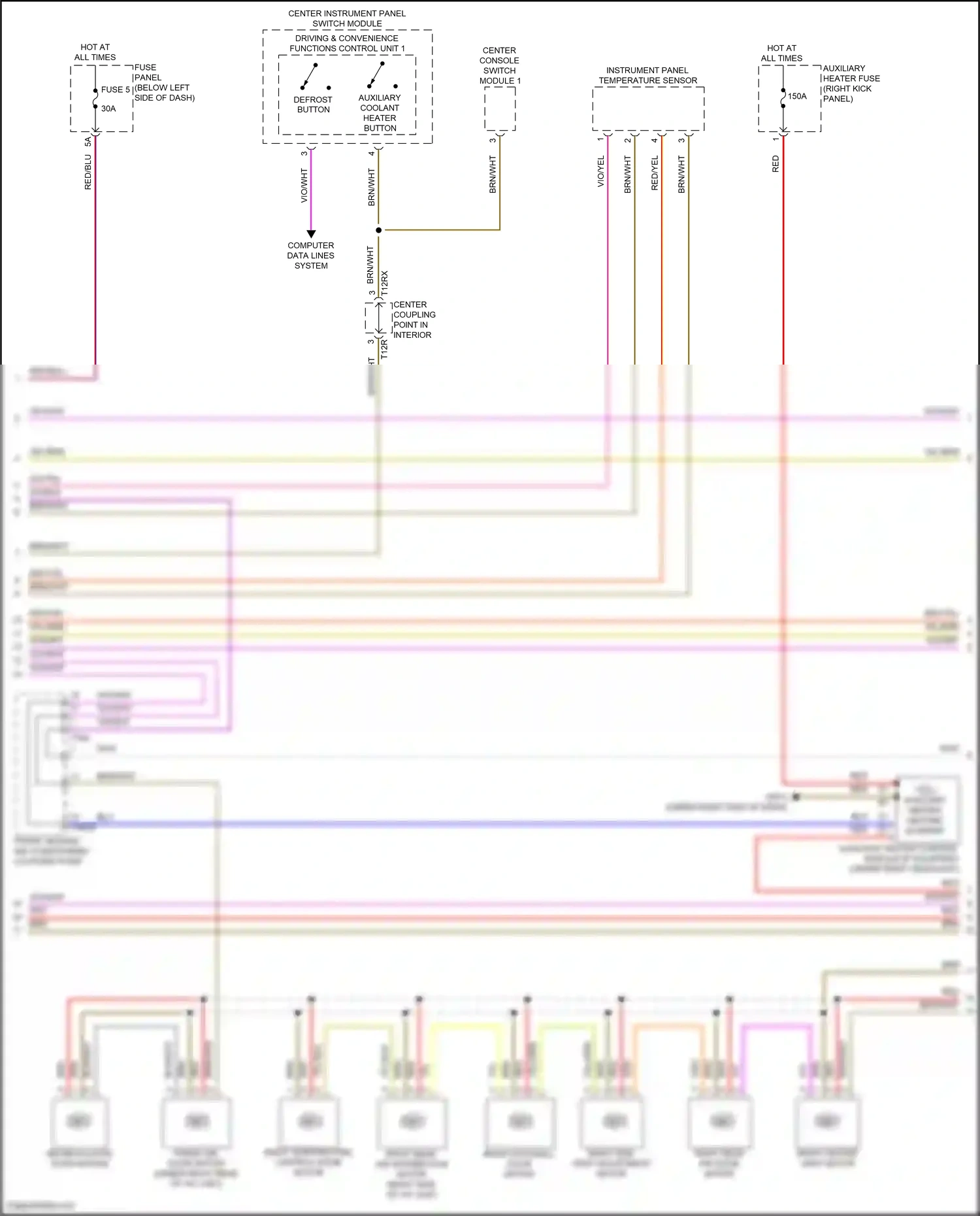 Wiring diagram instrument panel temperature sensor for Audi A8 D5 facelift (2021-2024) (3 of 3)
