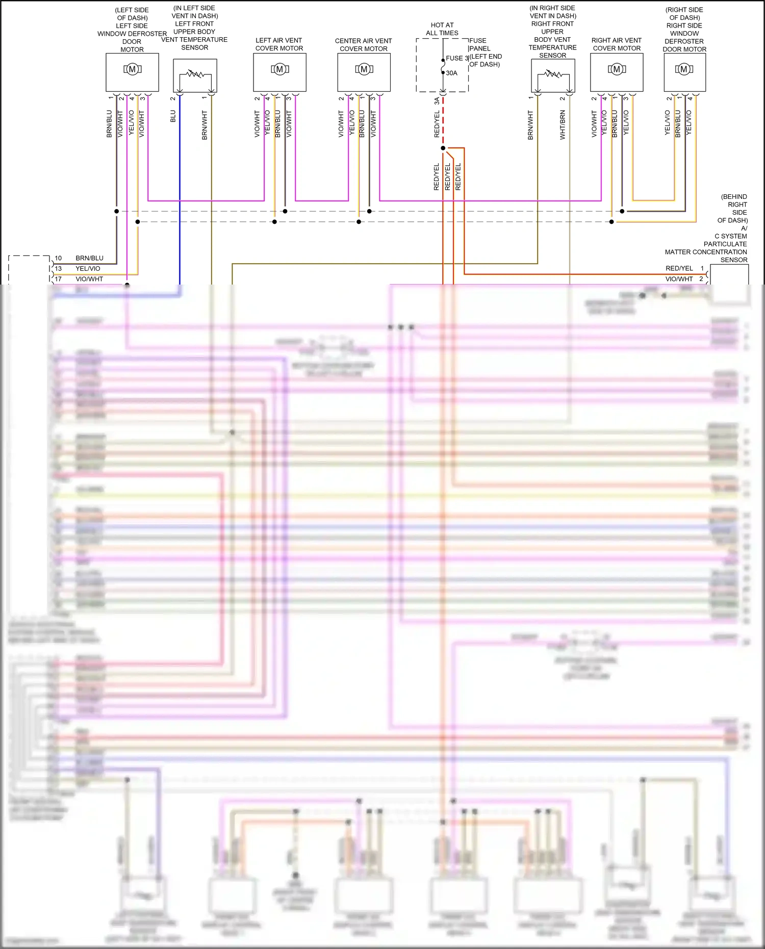 Wiring diagram left footwell vent temperature sensor for Audi A8 D5 facelift (2021-2024) (1 of 3)