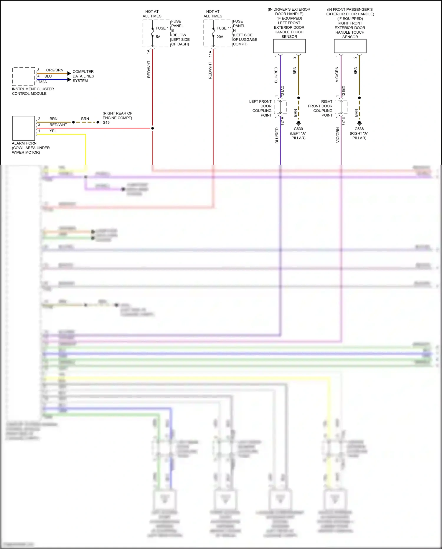Wiring diagram left front door coupling point for Audi A8 D5 facelift (2021-2024) (31 of 37)