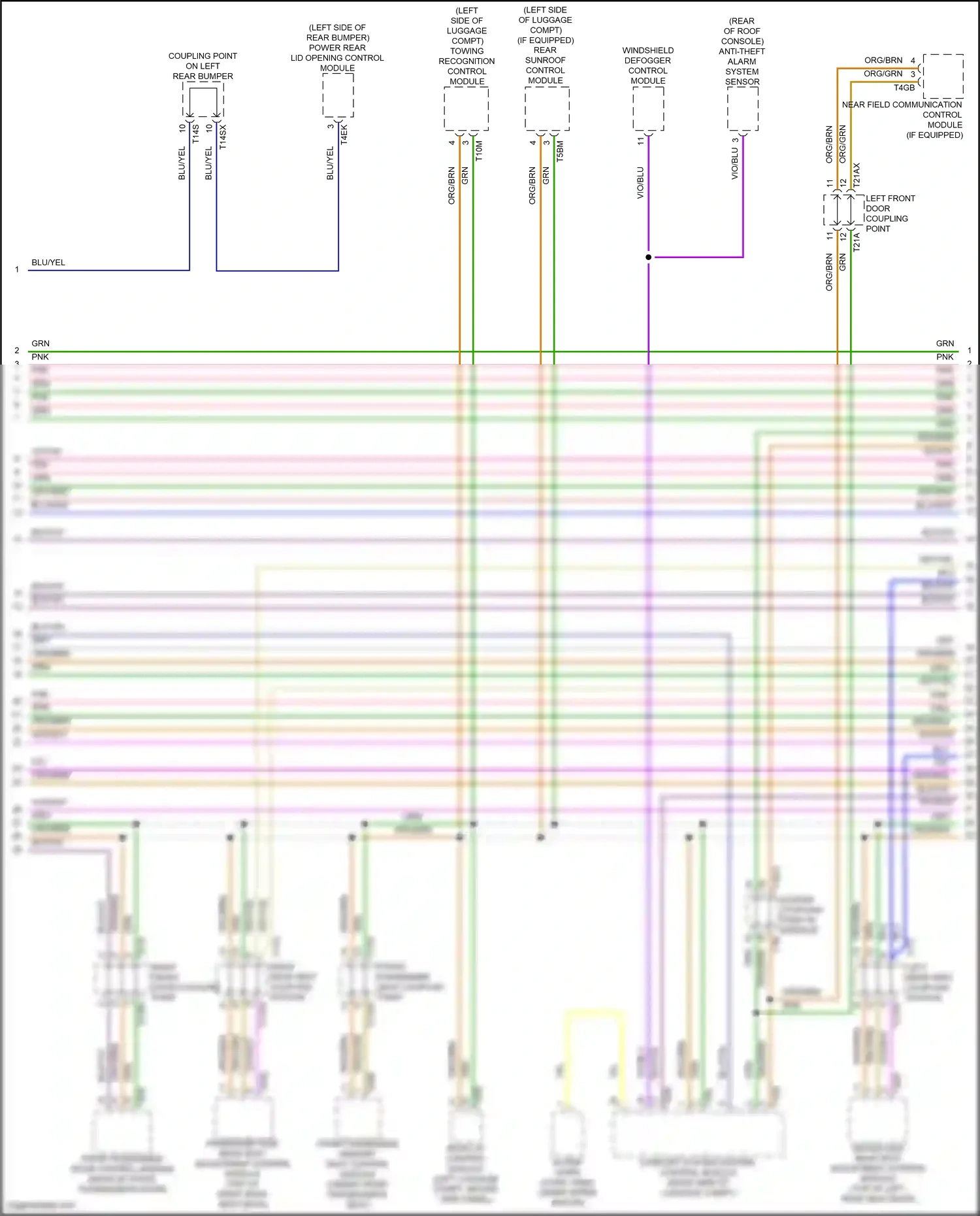 Wiring diagram left front door coupling point for Audi A8 D5 facelift (2021-2024) (21 of 37)