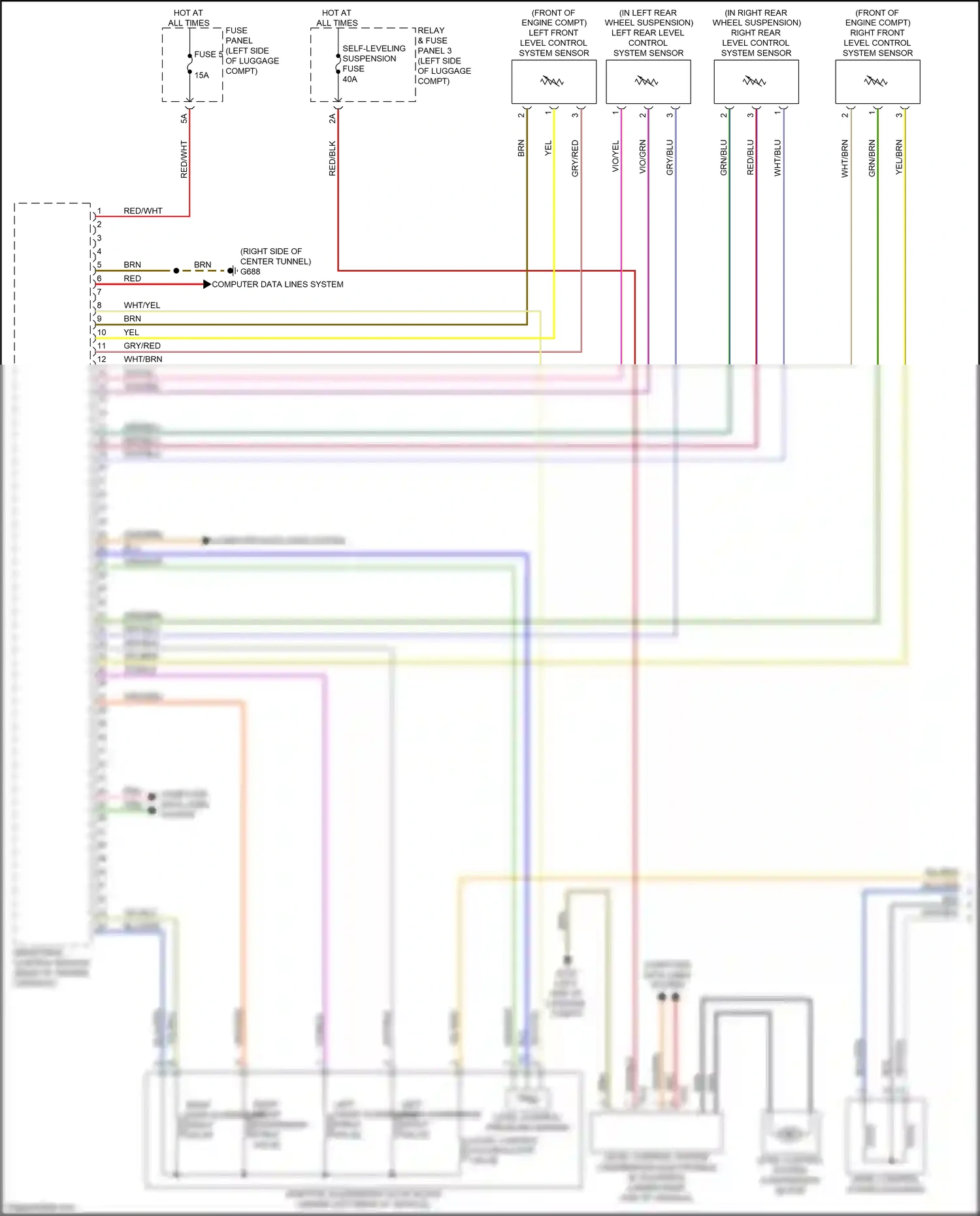 Wiring diagram left front level control system sensor for Audi A8 D5 facelift (2021-2024) (1 of 1)
